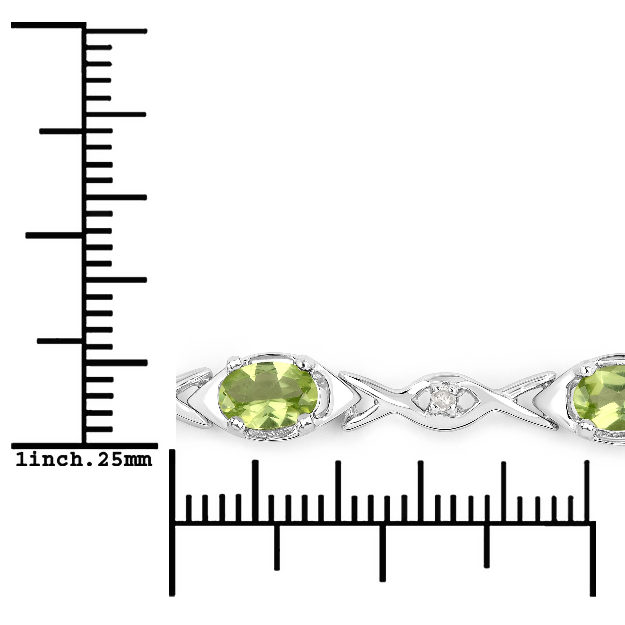 Vira Jewels Armband »925-Sterling Silber rhodiniert Glänzend Peridot grün«