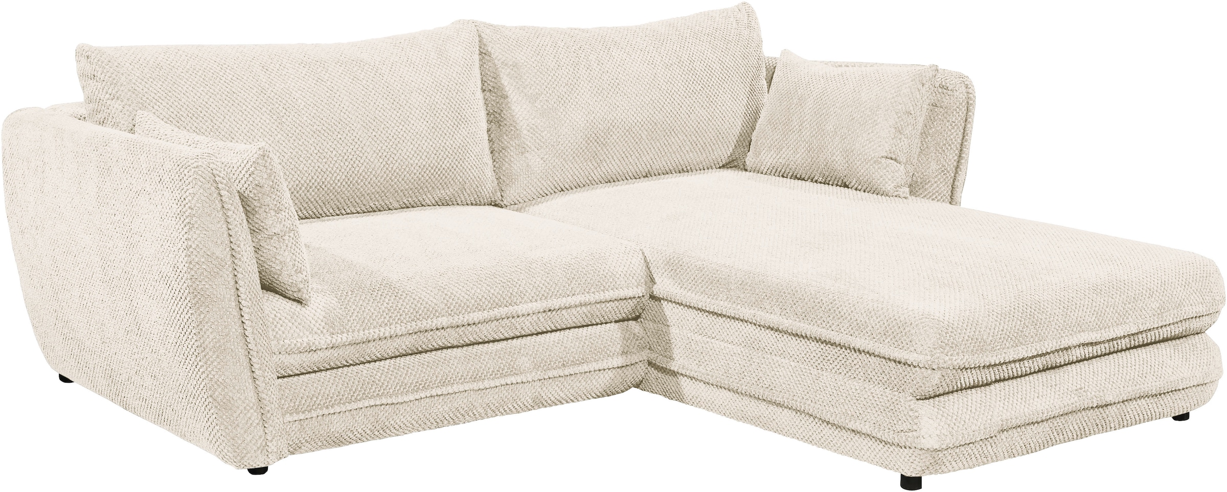 ED EXCITING DESIGN Ecksofa »Stanley L-Form«, mit Bettfunktion, Bettkasten & 2 Zierkissen