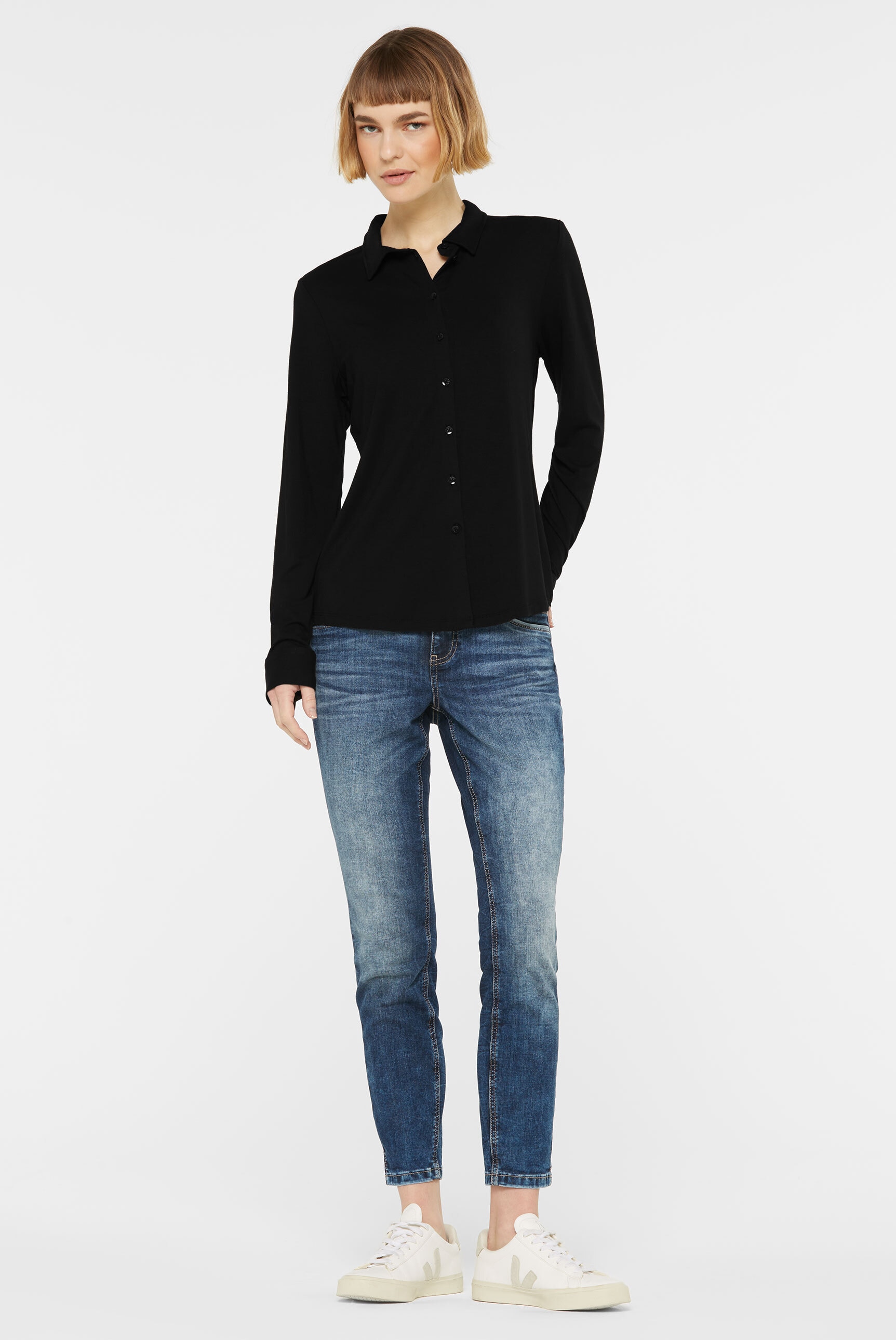 SENSES.THE LABEL Langarmbluse, mit Elasthan-Anteil