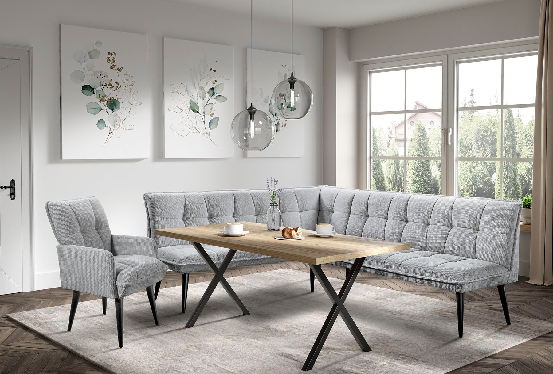 exxpo - sofa fashion 1100000002199 "Mocca Essbank, Sitzbank" hoher Sitzkomfort, bequem und elegant, hochwertige Detailverarbeitung