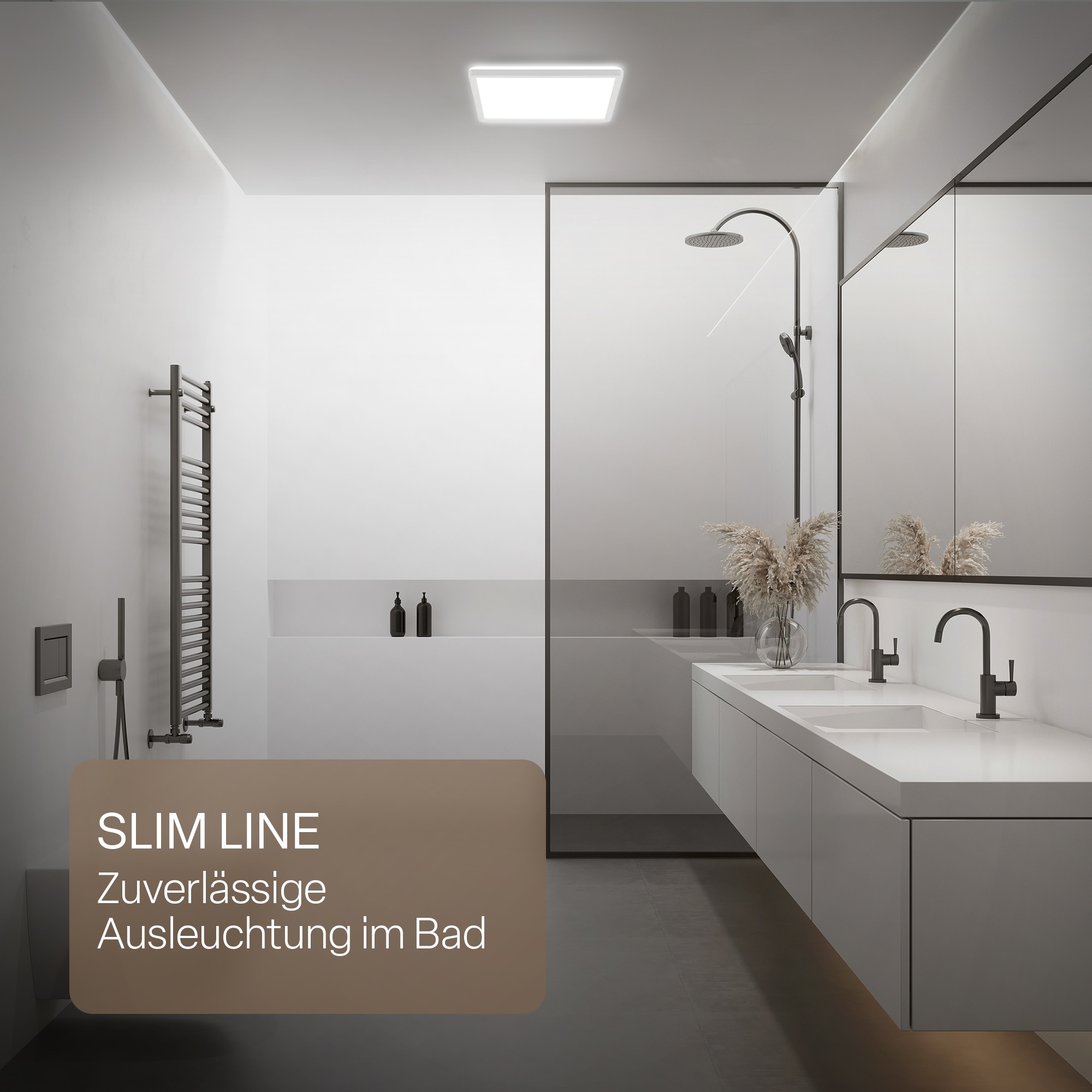 B.K.Licht LED Panel »SHALLOW« LED-Board 1 Stk. Neutralweiß 29x29x3 cm, Badlampe, Badezimmer, Küche, Wohnzimmer