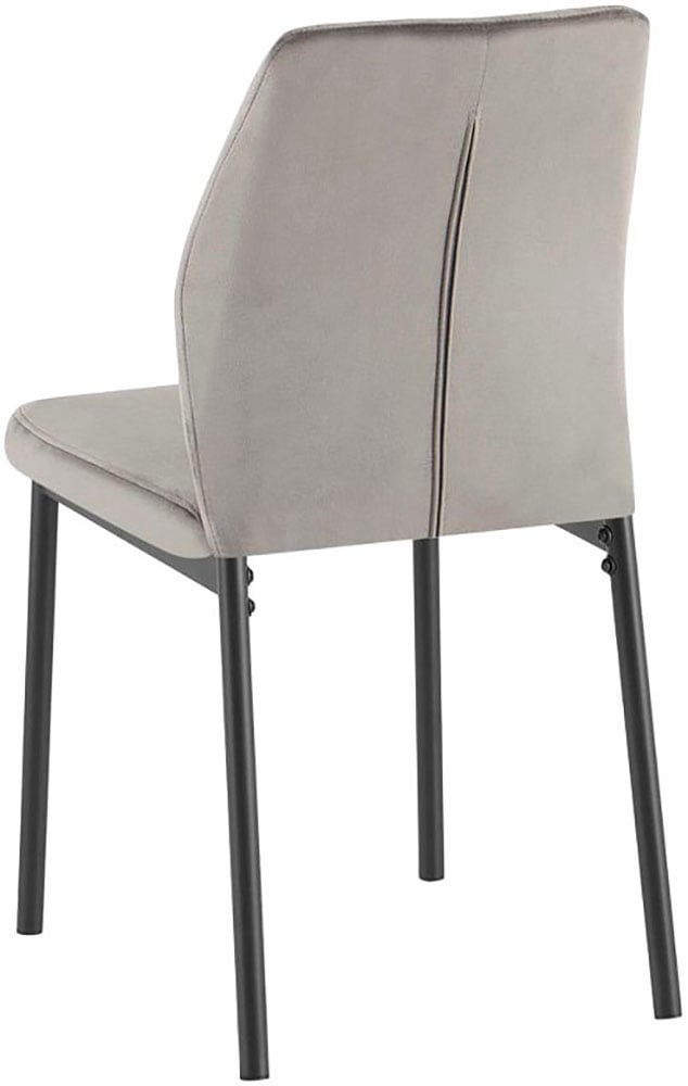 OTTO home Esszimmerstuhl »Nora« (Set) 4 Stk.moderne Samtstühle mit Kontrastnähten und schwarzem Metallgestell