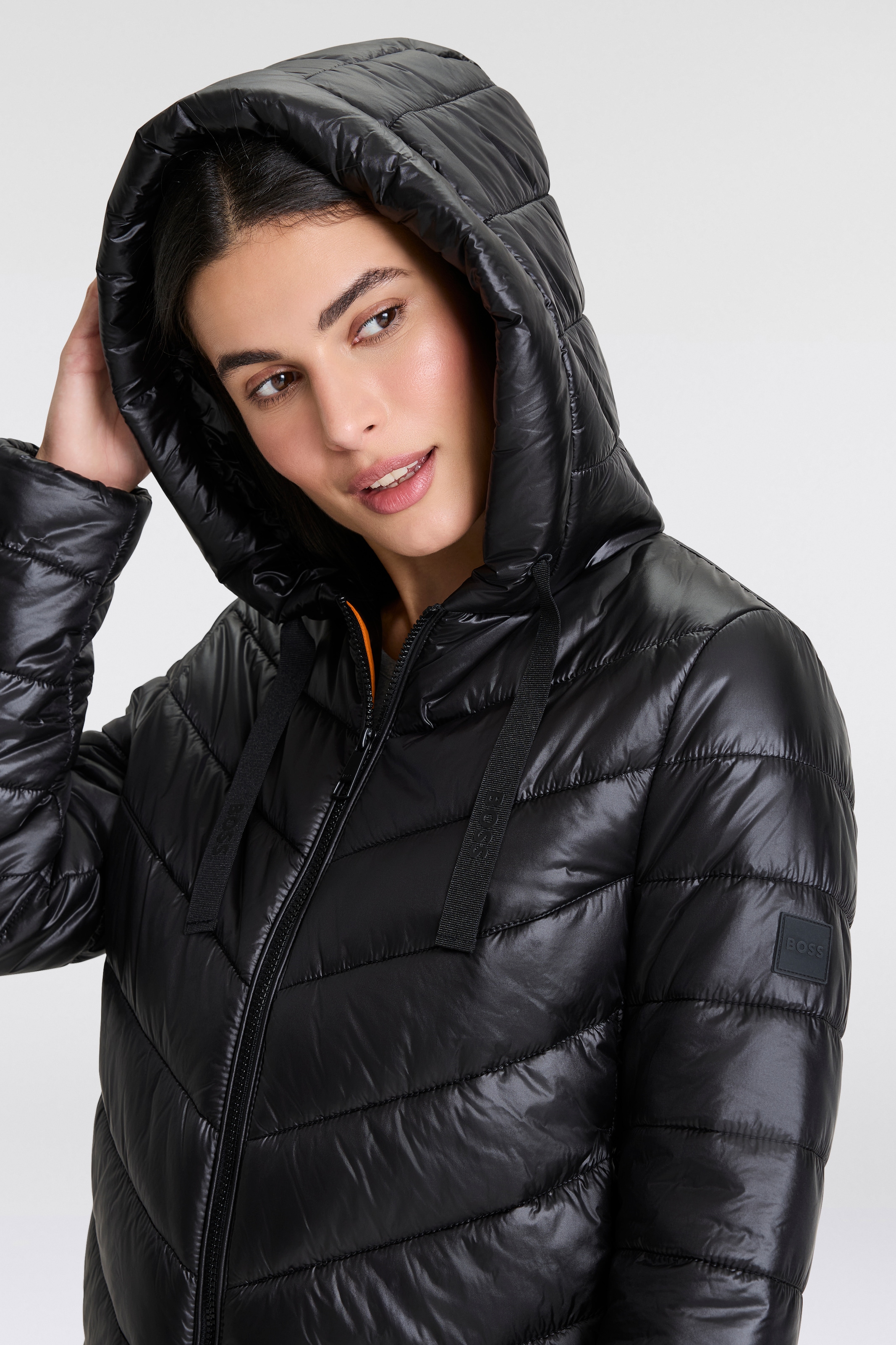 BOSS ORANGE Outdoorjacke »Palatori Premium Damenmode«, mit Kapuze, mit Kapuze