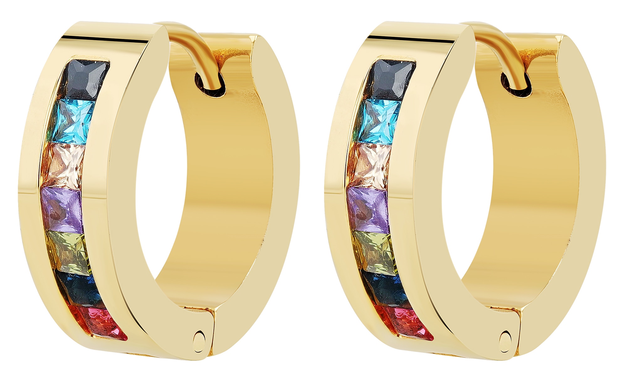 Adelia´s Klappcreolen »Damen Ohrringe – Klappcreole aus Edelstahl mit Strass Steinchen« Ideal als Geschenk – dezent und elegant