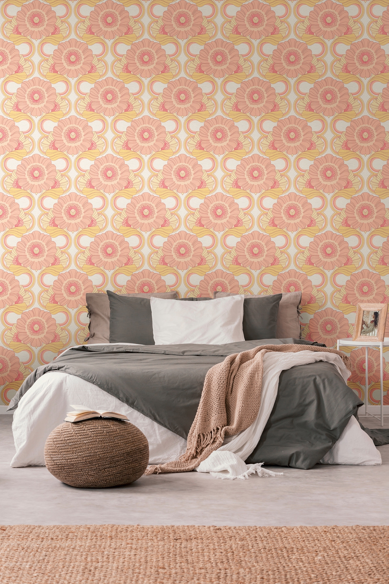 A.S. Création Vliestapete »Retro Chic Blumen-Tapete Mustertapete Vintage Blumen«, matt, Vliestapete Blattmuster für Schlafzimmer Küche Wohnzimmer Blumen Flur