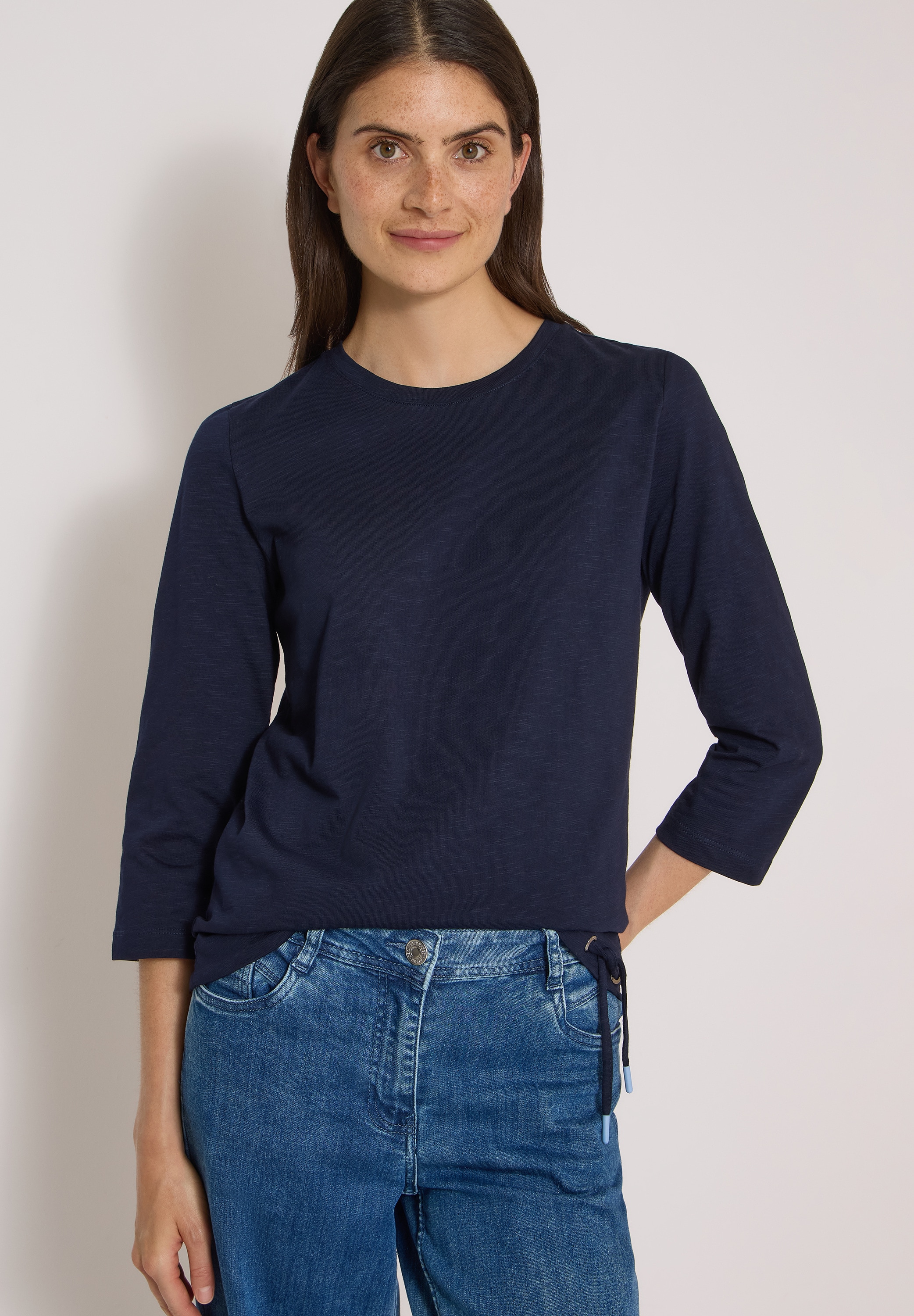 Cecil 3/4-Arm-Shirt Sommershirt mit Tunnelzug am Saum