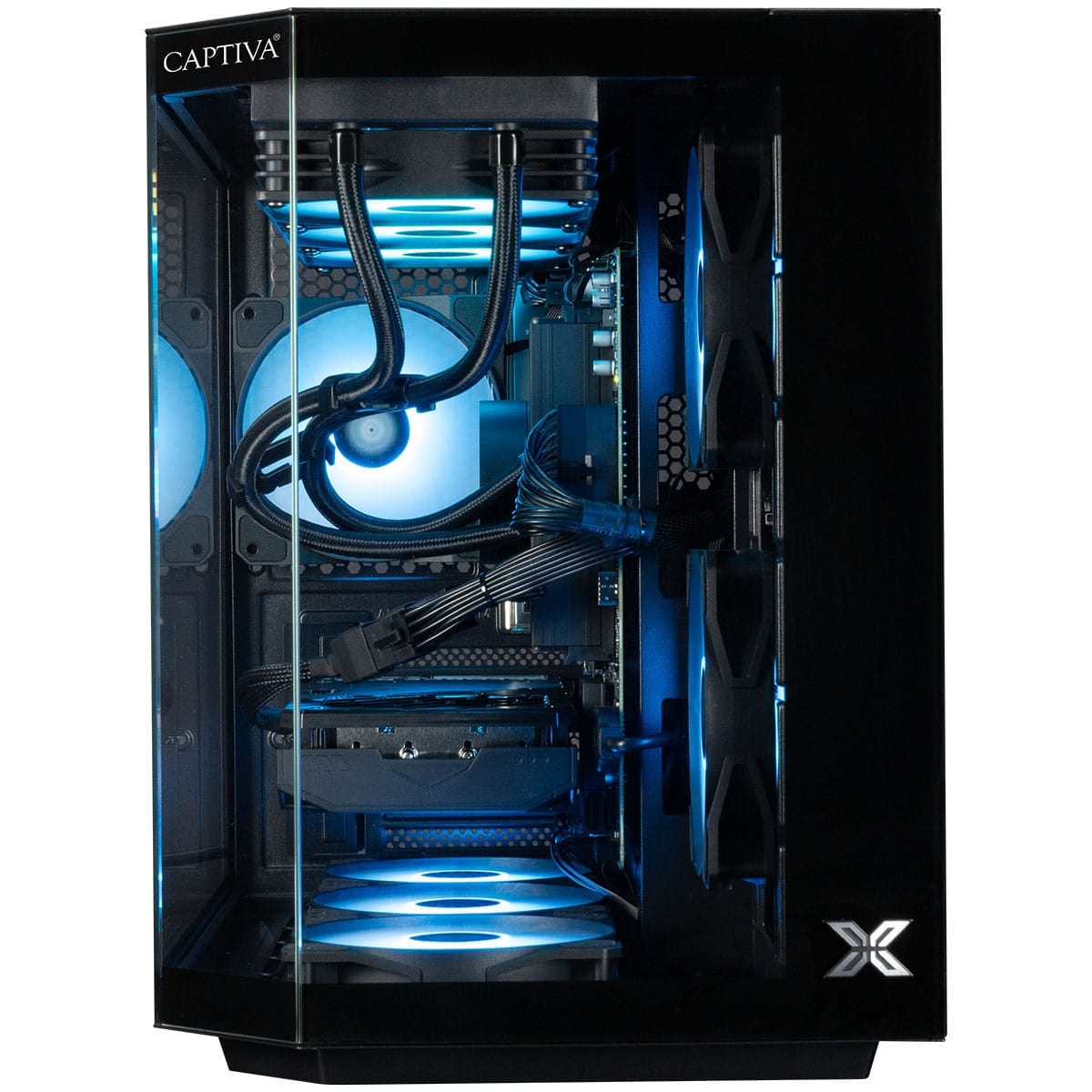 CAPTIVA Gaming-PC "Advanced Gaming R92-599", schwarz, ohne Betriebssystem, 32 GB RAM 2.000 GB SSD, Desktop-PCs