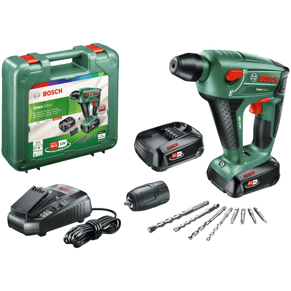 Bosch Home & Garden Akku-Bohrhammer »Uneo Maxx«, (Set)