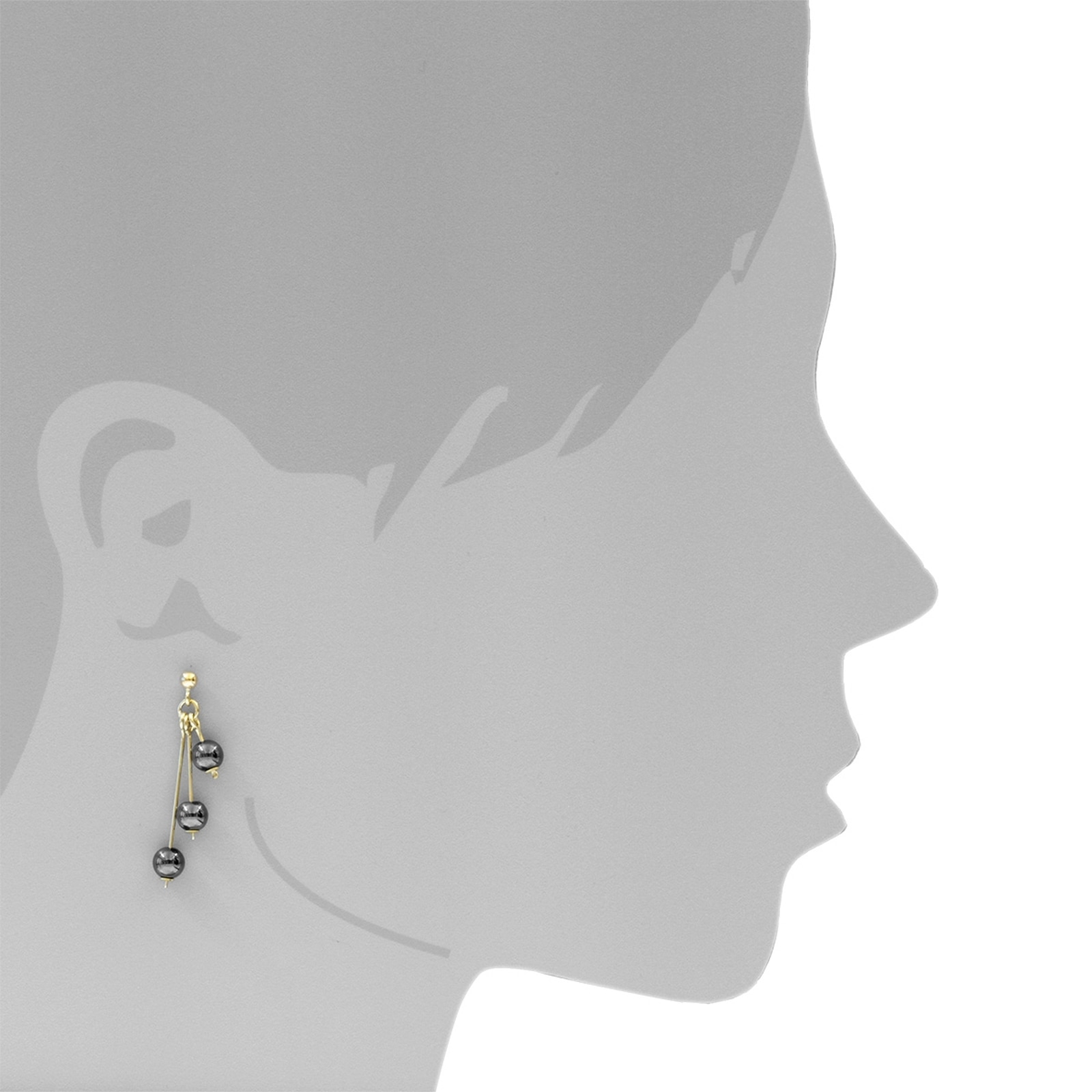 OSTSEE-SCHMUCK Paar Ohrhänger »- Kugel 6 mm Hämatit - Gold 333/000 - Hämatit«