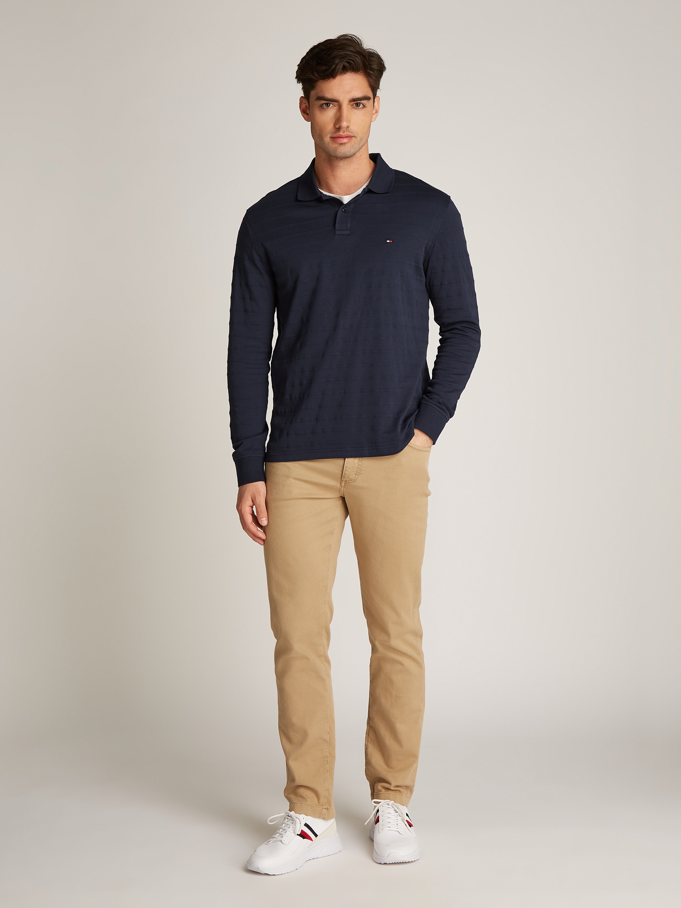 Tommy Hilfiger Langarm-Poloshirt »MERC JACQUARD STRIPE LS REG POLO«
