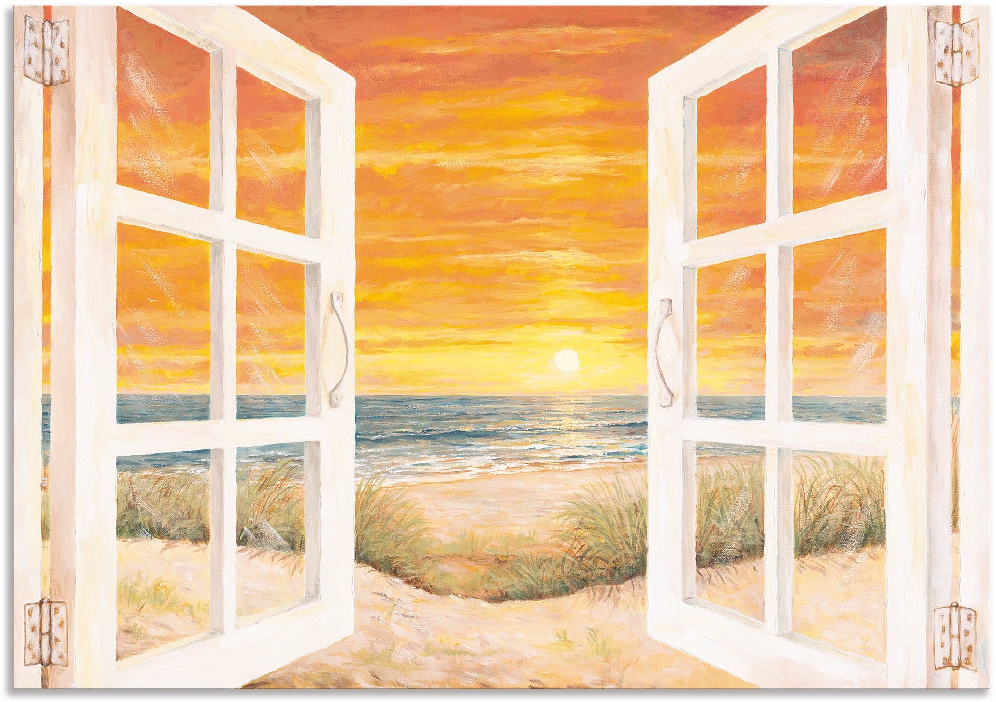 Wandaufkleber versch. St.), oder Meer«, als bestellen Artland Poster Meer BAUR in zum »Fenster (1 Wandbild Alubild, | Bilder, Größen Leinwandbild,