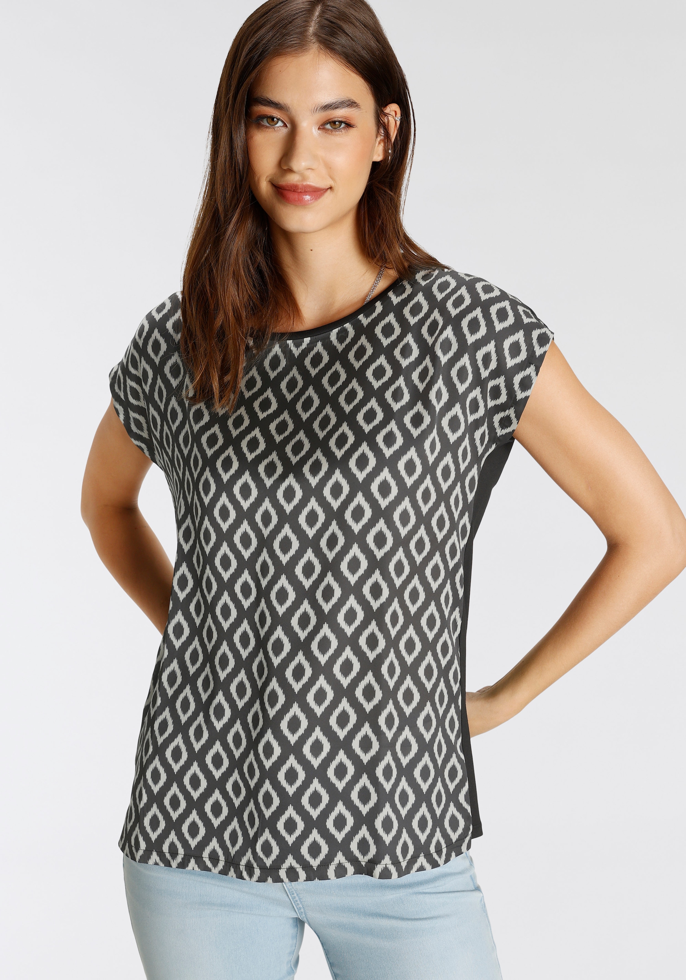 Tamaris Shirtbluse in lockerer Form mit Satin günstig online kaufen