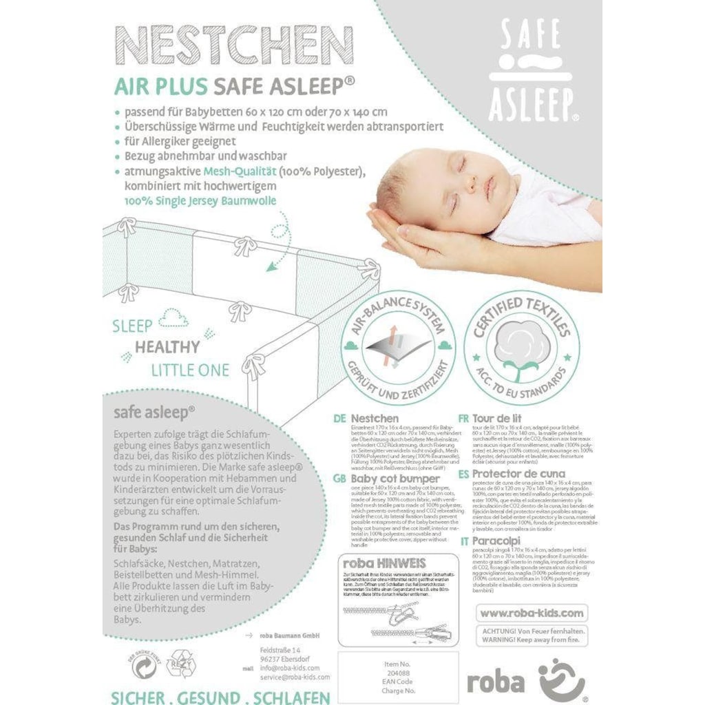 roba® Bettnestchen »Air PLUS safe asleep®, Sternenzauber«