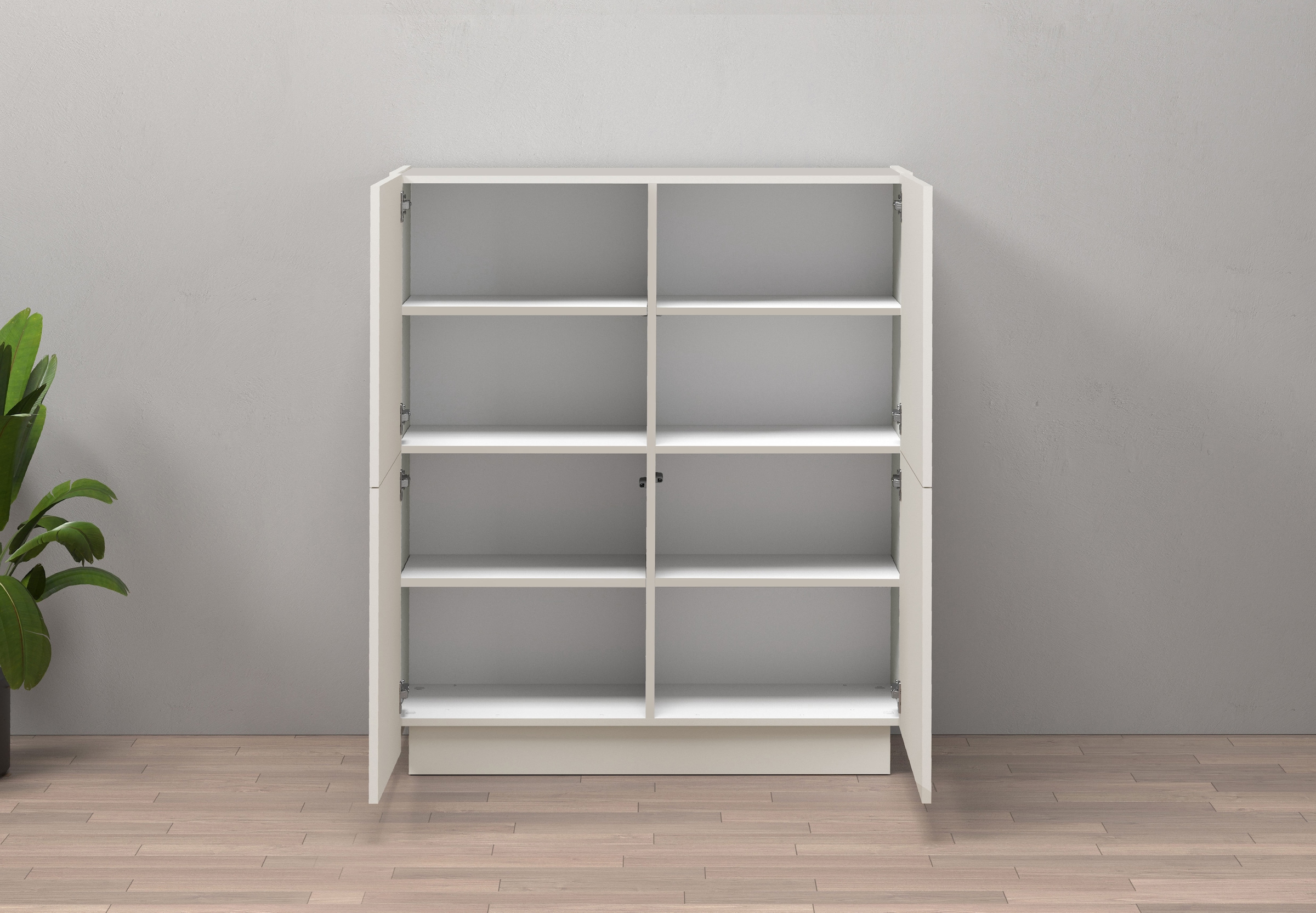 INOSIGN Highboard »VELA, Highboard, Höhe 120 cm,Design mit schrägen Türen«, (1 St.), Made in Italy, Maße-B/T/H: 100x35x120,hohes Sideboard,Anrichte,Kommode