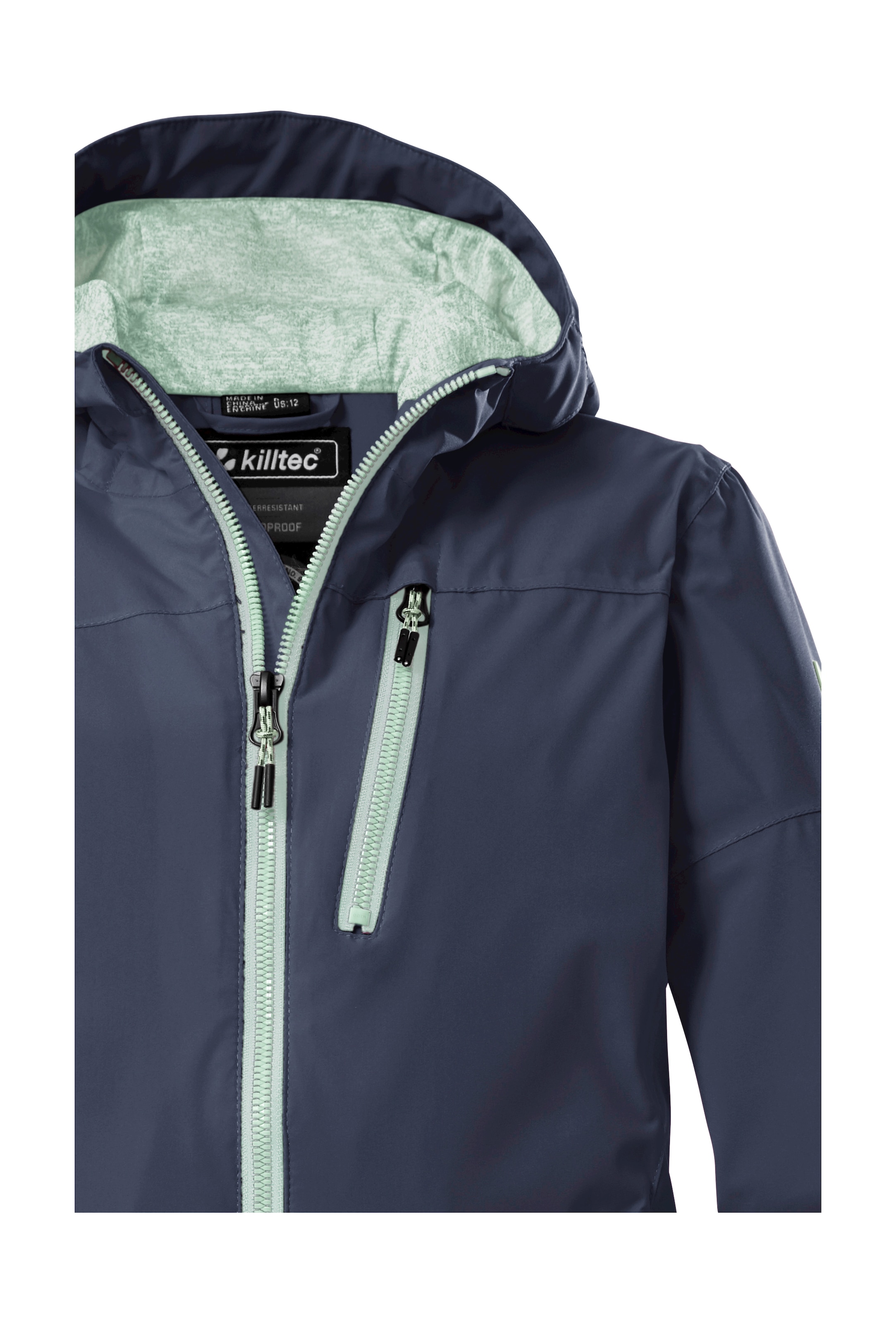 Killtec Outdoorjacke »KOS 208 GRLS JCKT«, Wasserdichte Kinderjacke, regulierbar, Zipper-Taschen, Kinnschutz
