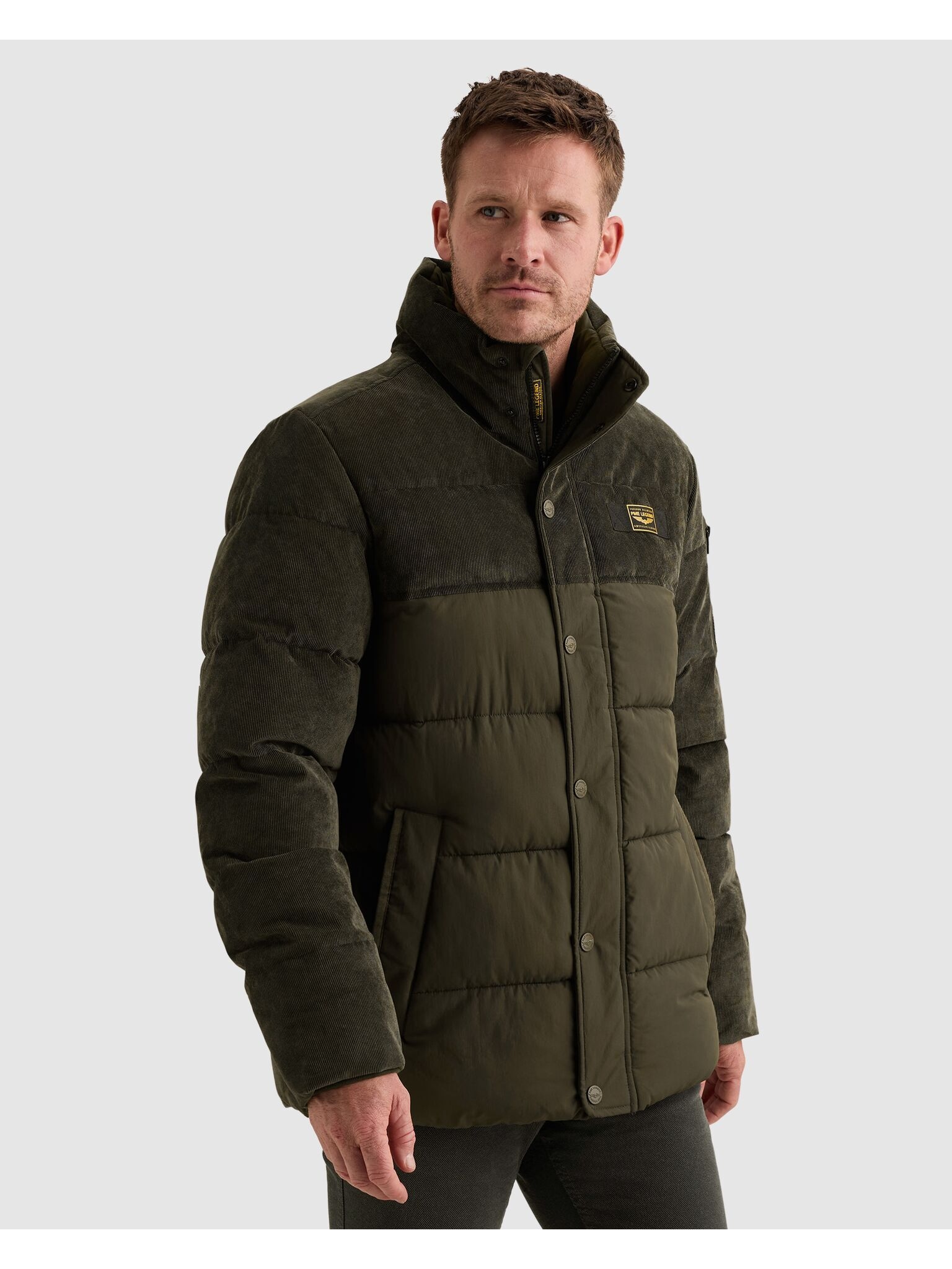 PME LEGEND Winterjacke »GOBBLER Mix fabrics« ohne Kapuze wasserabweisender Materialmix sorgt für zusätzliche Struktur