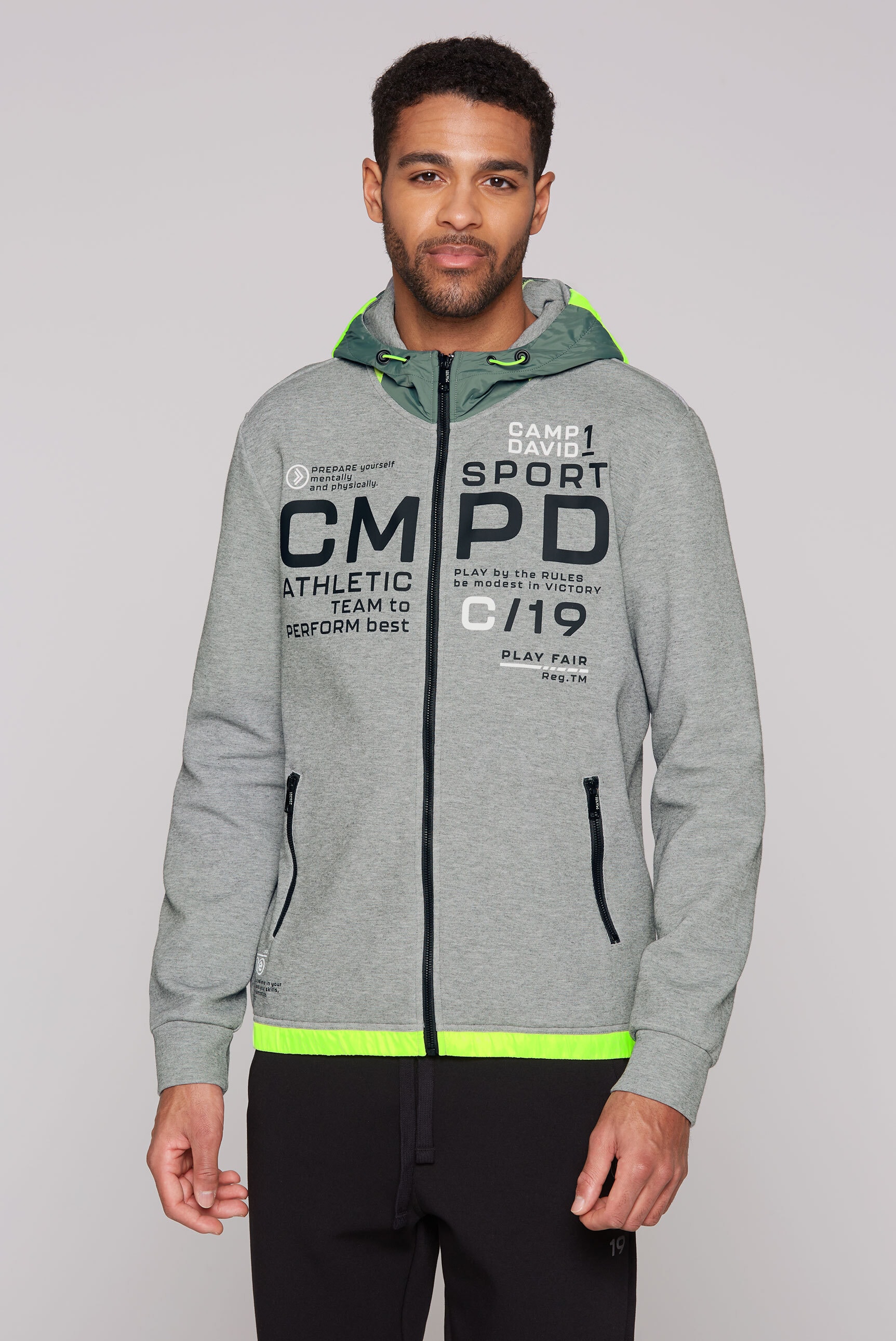 CAMP DAVID Kapuzensweatjacke, mit verstellbarer Kapuze