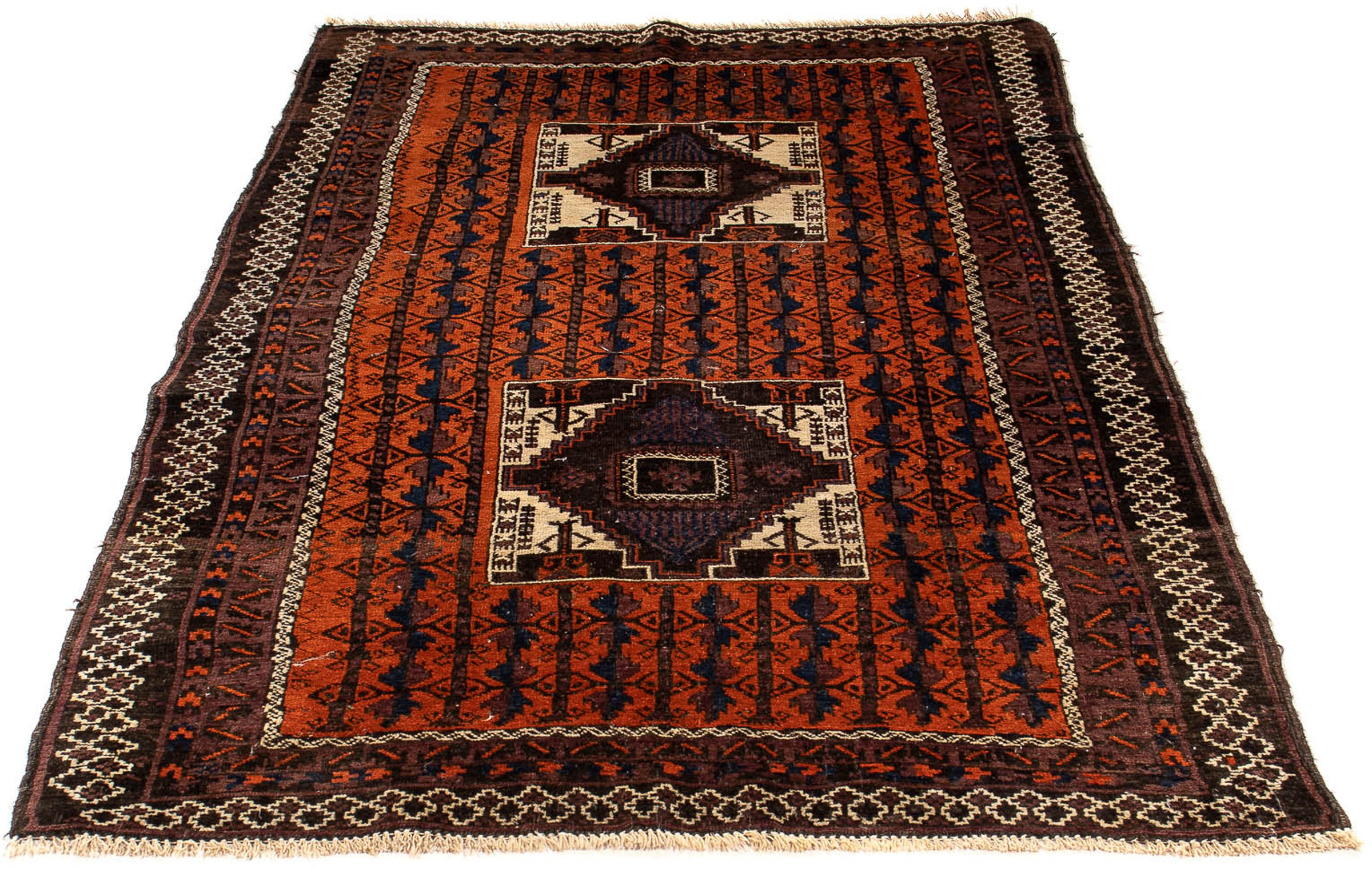 morgenland Orientteppich "Belutsch - 192 x 111 cm - braun", rechteckig, 8 mm Höhe, Wohnzimmer, Handgeknüpft, Einzelstück