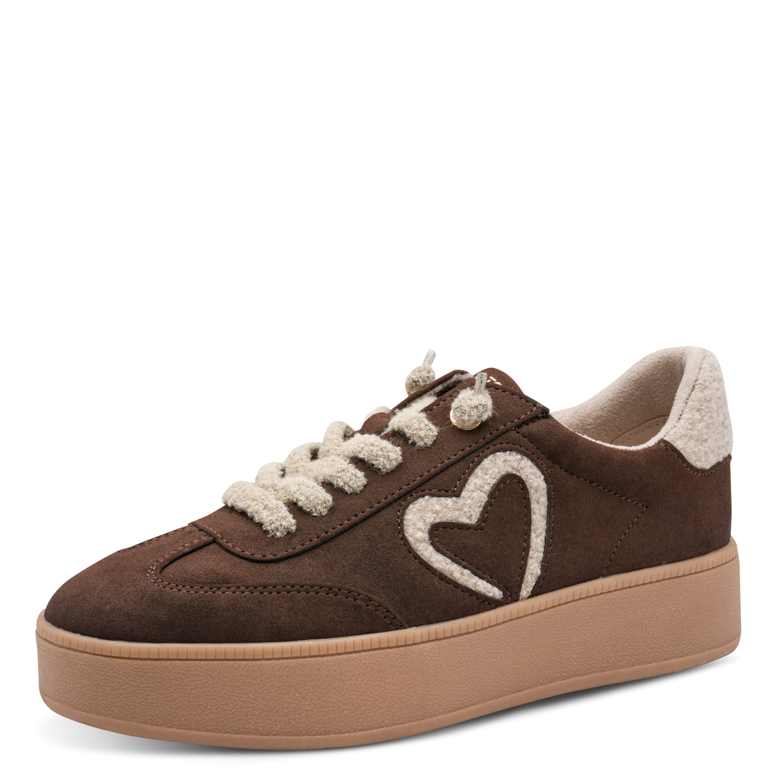 MARCO TOZZI Freizeitschuh, Plateausneaker, Slipper mit Plüsch-Herz