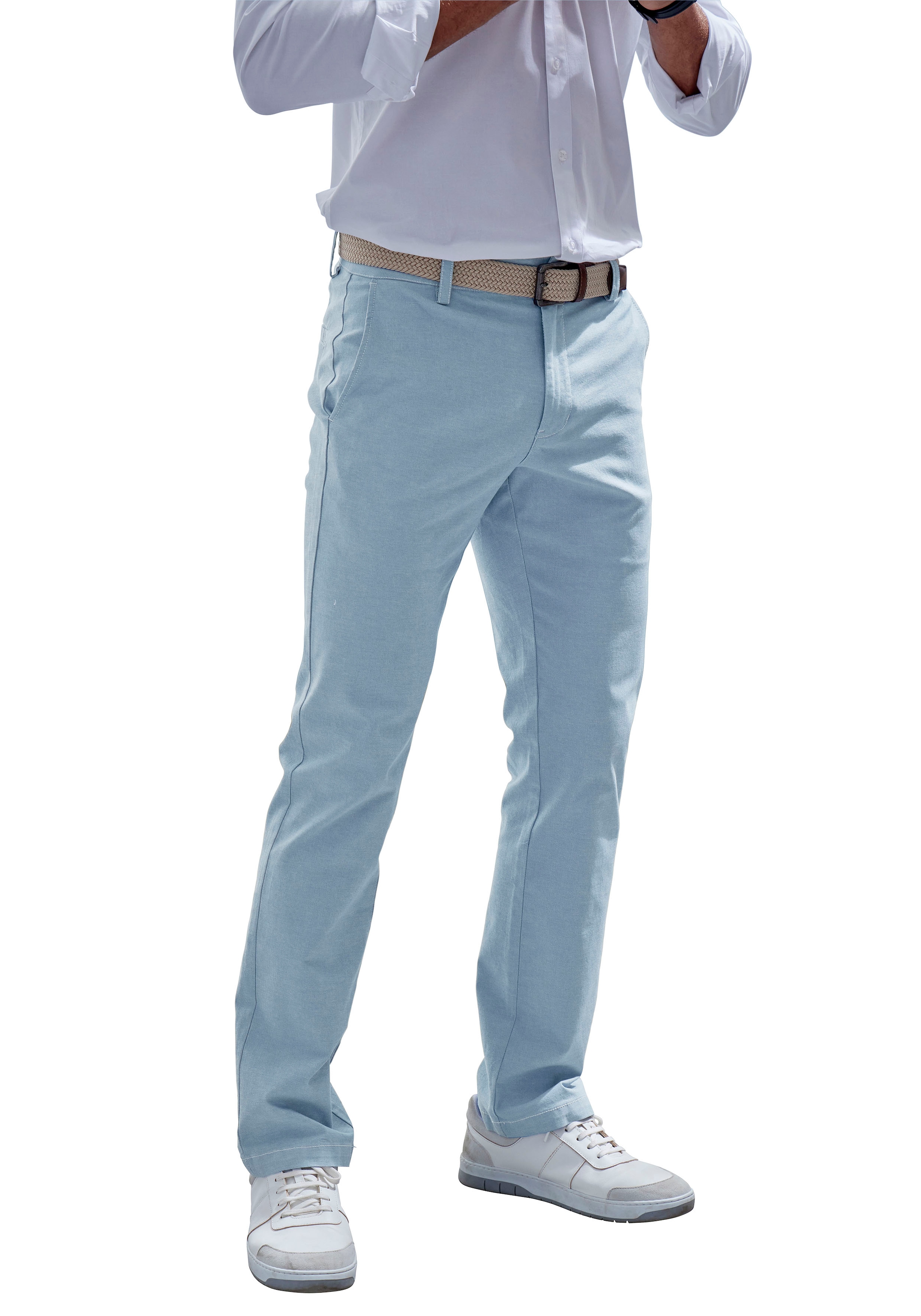 John Devin Chinohose "regular-fit, lange Oxford Hose", aus elastischer Baumwoll-Qualität