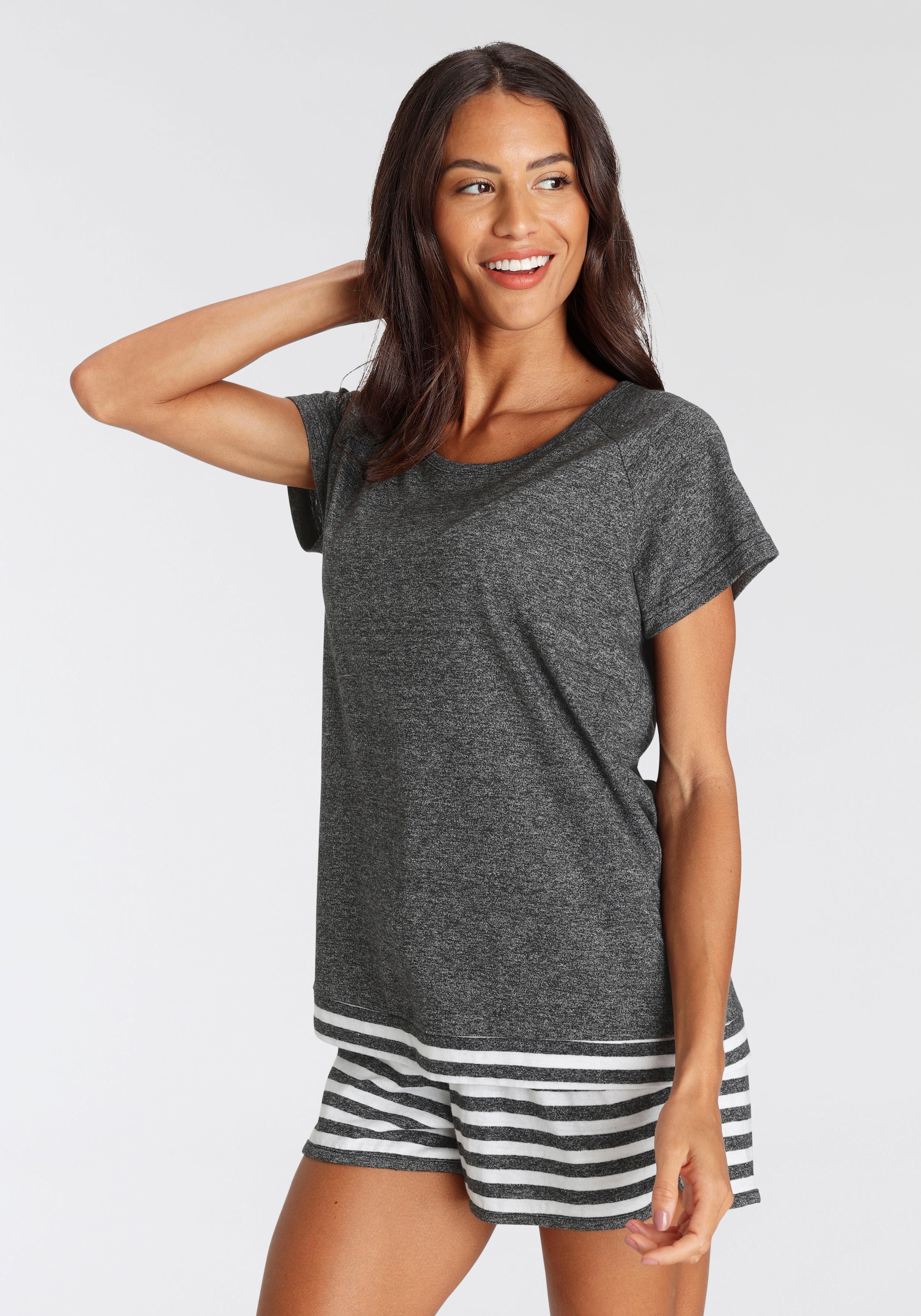 Vivance Dreams Shorty 2 Stk. tlg., mit Streifen-Details günstig online kaufen