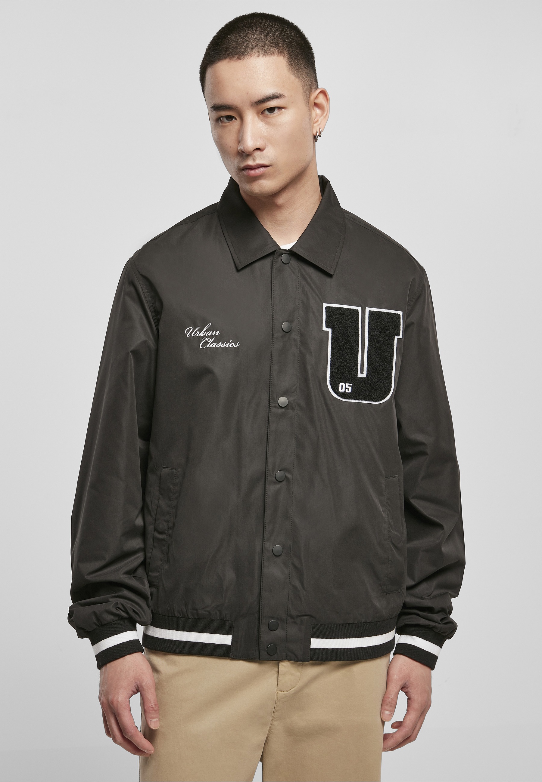 URBAN CLASSICS Collegejacke »Urban Classics Herren Sports College Jacket« 1 Stk. tlg. ohne Kapuze