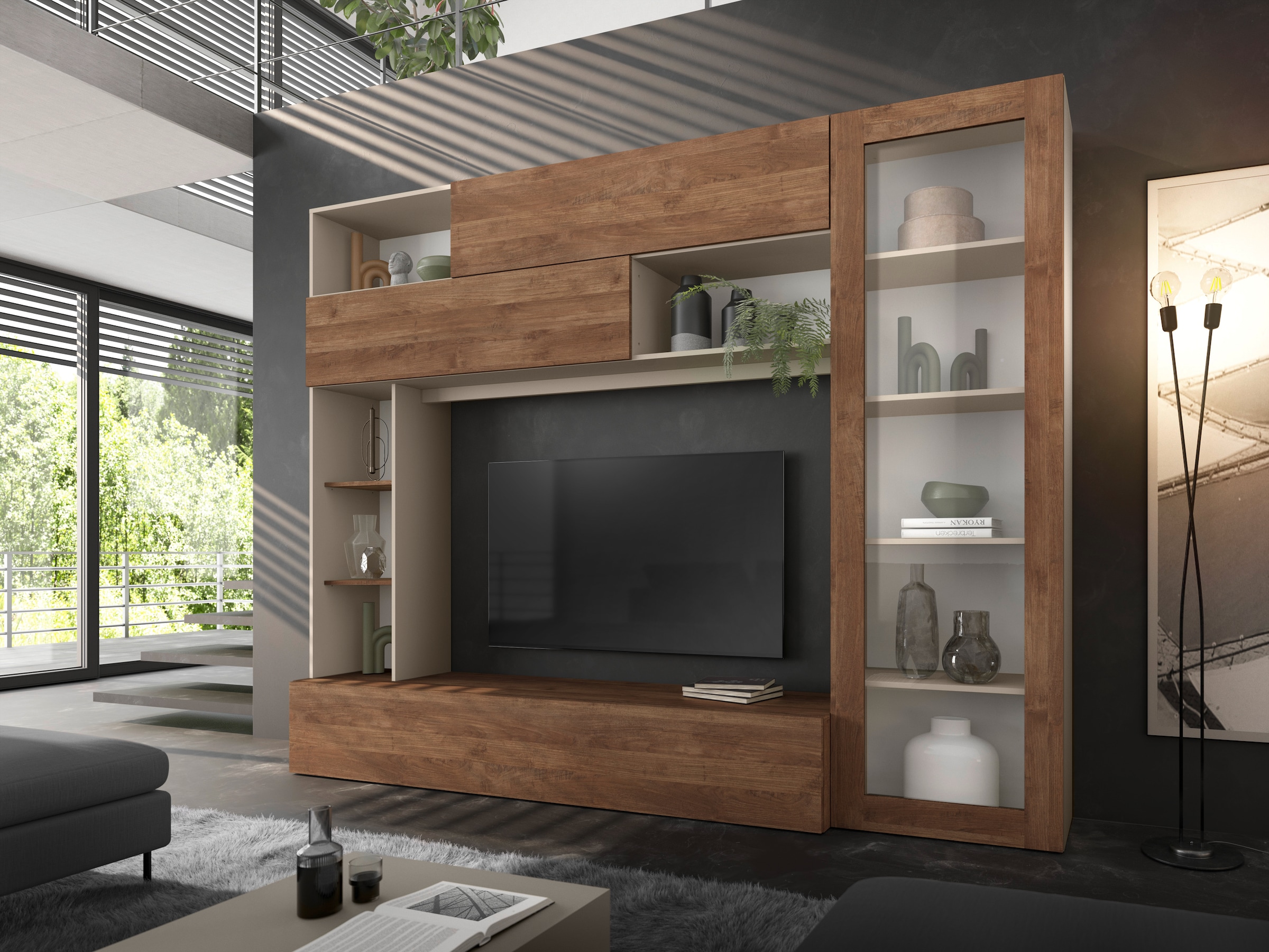 INOSIGN Wohnwand »PRATO, Breite 272 cm, Höhe 210 cm, Kompakt-Wohnwand,«, Mediawand, Schrankwand, moderne u. grifflose Optik, viel Stauraum