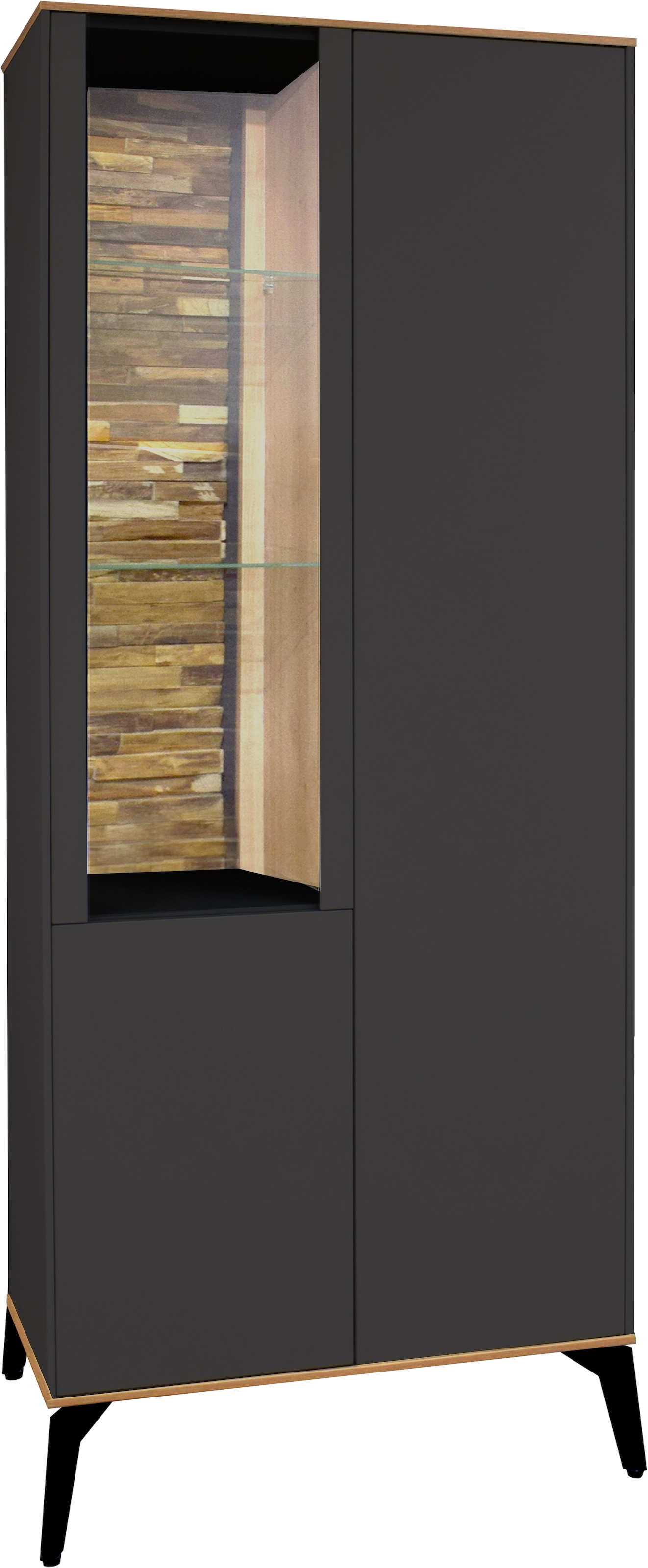 Mäusbacher Vitrine »Faro«, Faro Vitrinenschrank B 81 cm, inkl. Bel., Push to open, Metallfüße