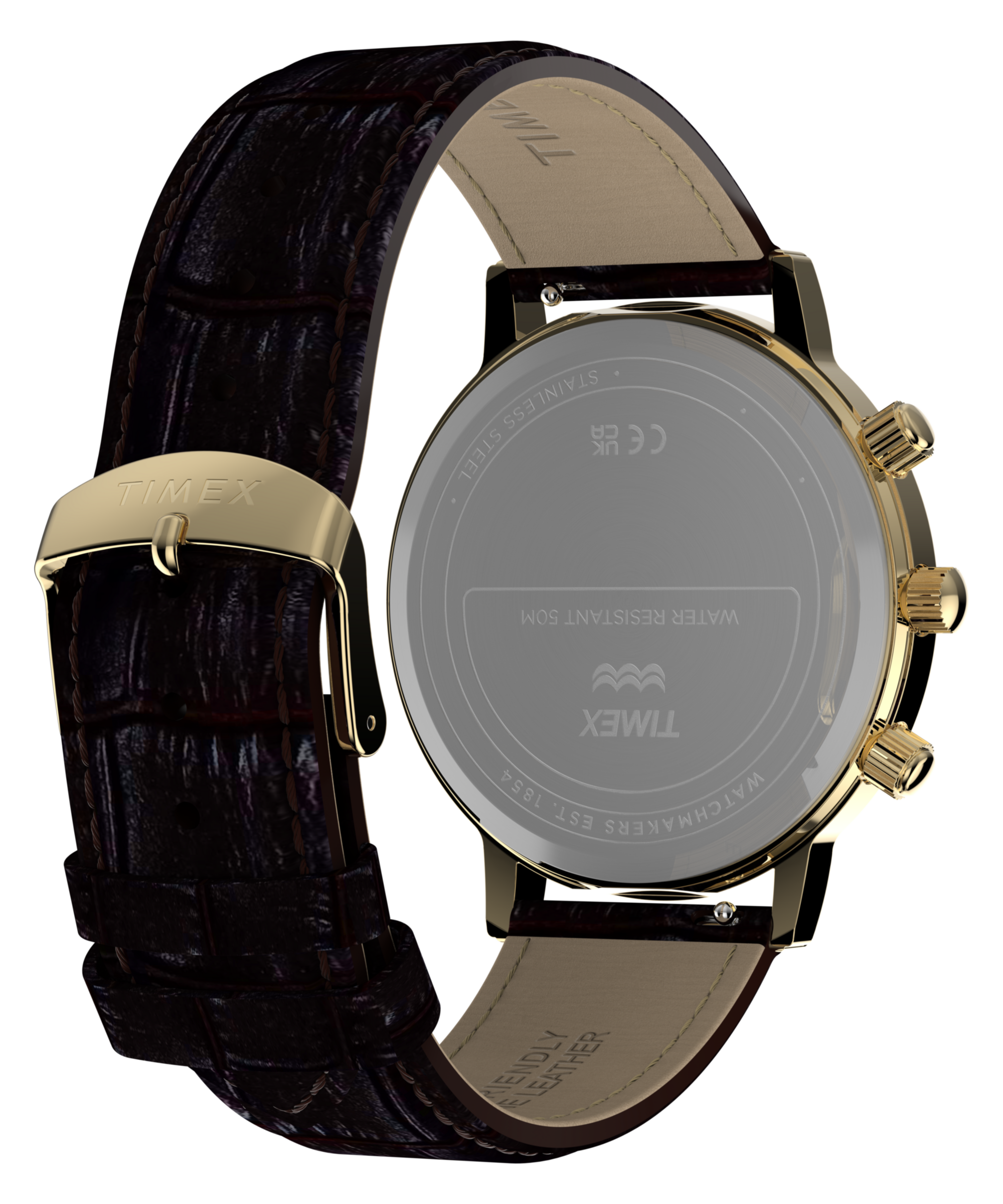 Timex Multifunktionsuhr »Timex 1990 Moon Phase & Calendar Dial Reissue« Quarzuhr, Armbanduhr, Damenuhr, Herrenuhr, Lederarmband, analog, Tag