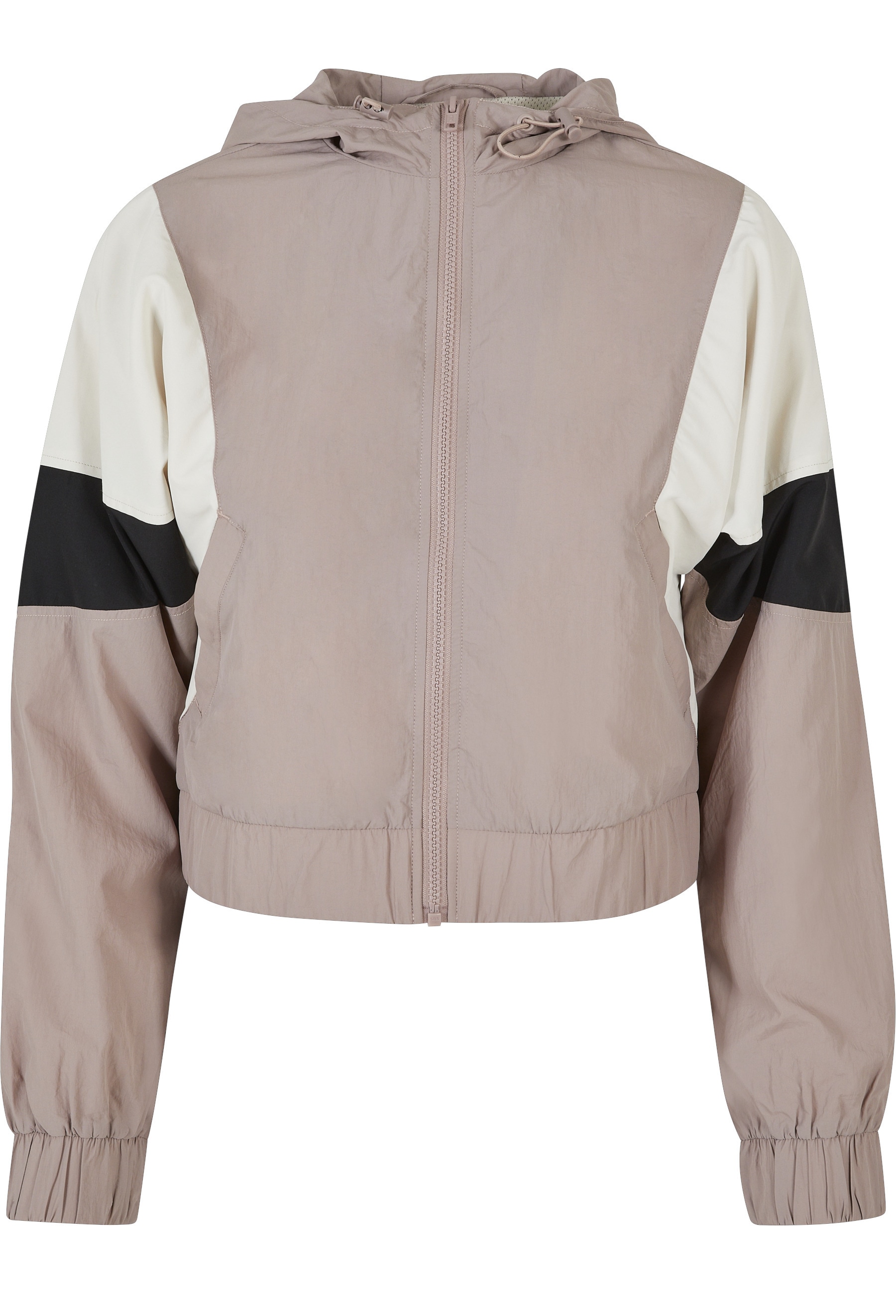 URBAN CLASSICS Outdoorjacke "Urban Classics Damen Ladies Short 3-Tone Crinkle Jacket" 1 Stk. tlg. mit Kapuze