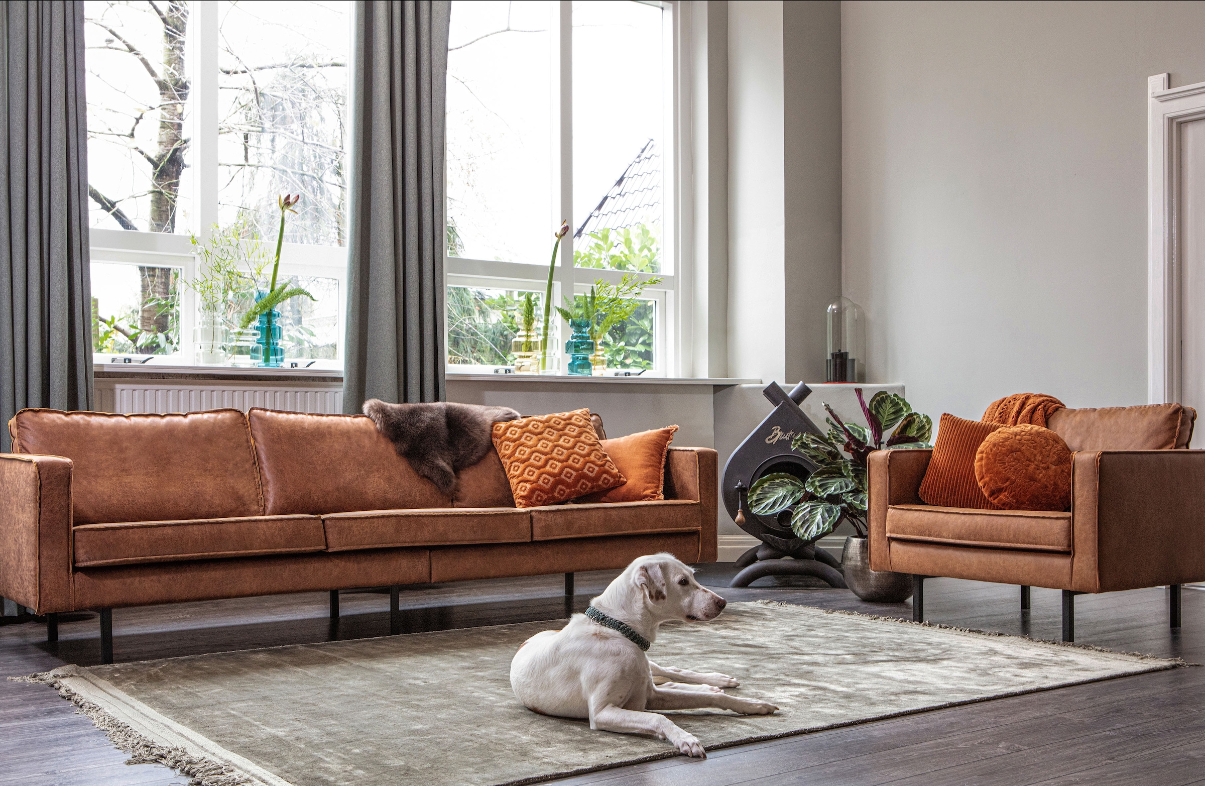 WOOOD 3-Sitzer »Rodeo Sofa«, in Lederoptik, Breite 277 ccm