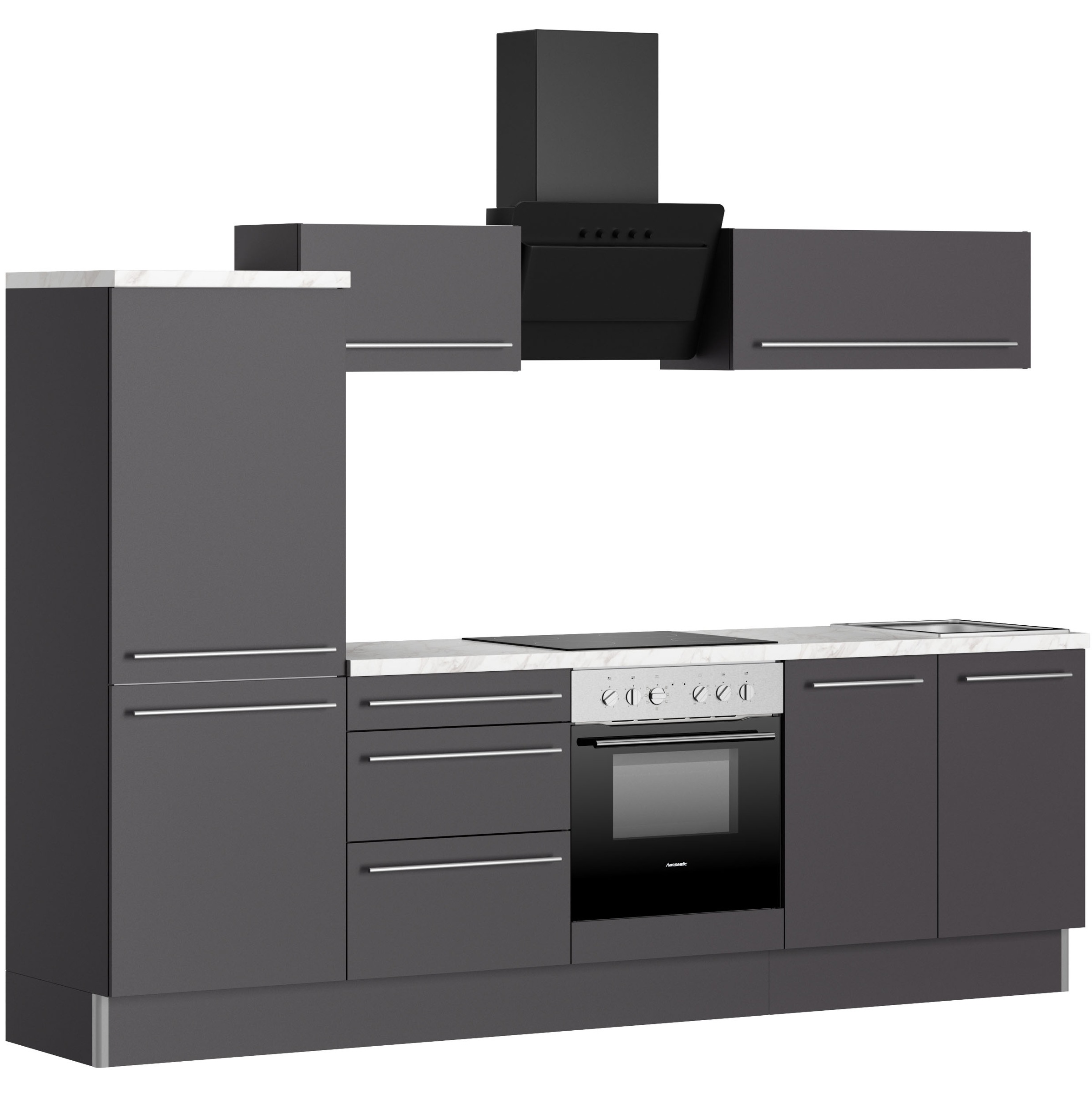 KOCHSTATION Küche "KS-Bern2", Breite 270 cm, wahlweise mit E-Geräten, Seite günstig online kaufen