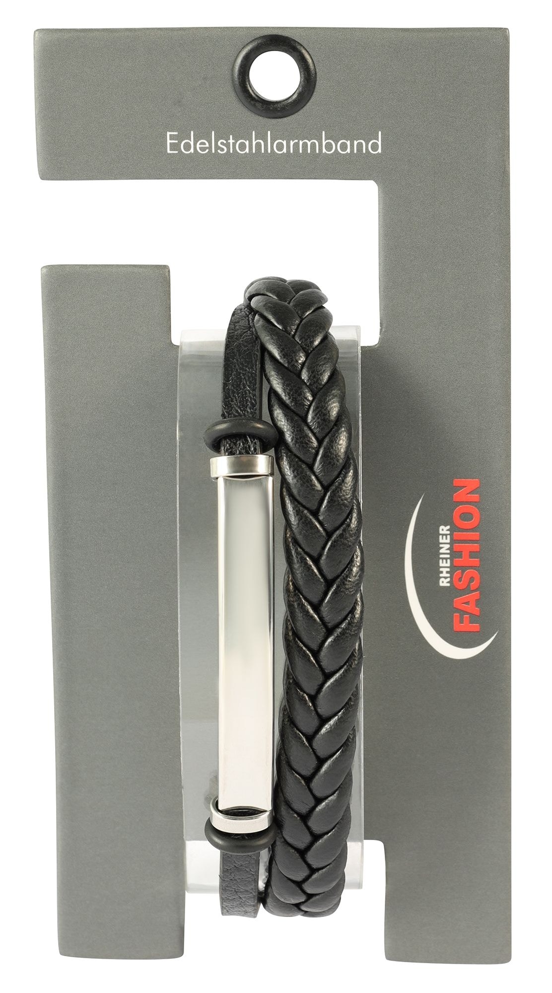 ADELIA ́S Herren Armband "Armband – Lederarmband aus Leder 21 cm", 21cm, Lederschwarz, Leder, Armbänder, Perfekt als Geschenk für besondere Menschen