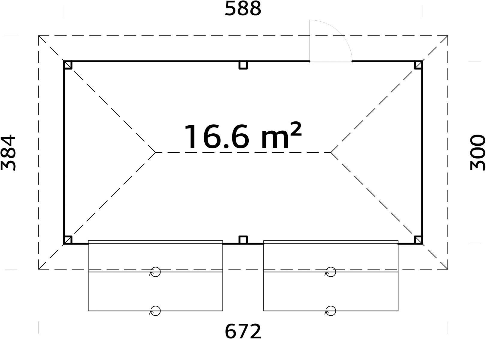 Palmako Holzpavillon »Bianca 16,6 m² Set 111« BxTxH: 672x384x319 cm