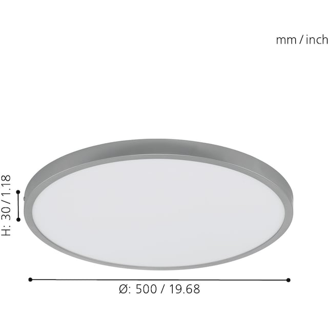 EGLO Aufbauleuchte »FUEVA 1«, 1 flammig-flammig, schlankes Design, nur 3 cm  hoch, Durchm. 50 cm bestellen | BAUR