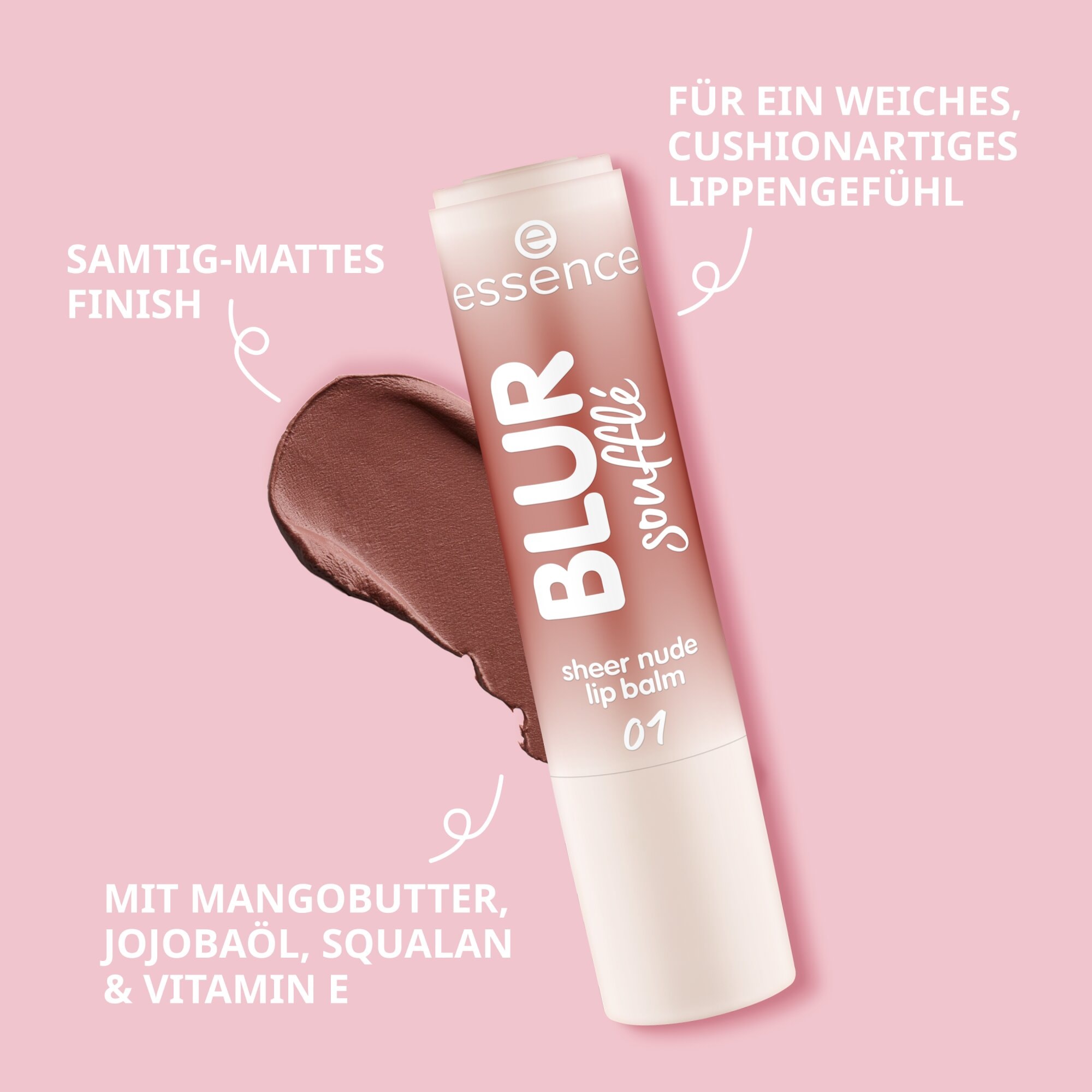 Essence Lippenbalsam »BLUR soufflé sheer nude lip balm«