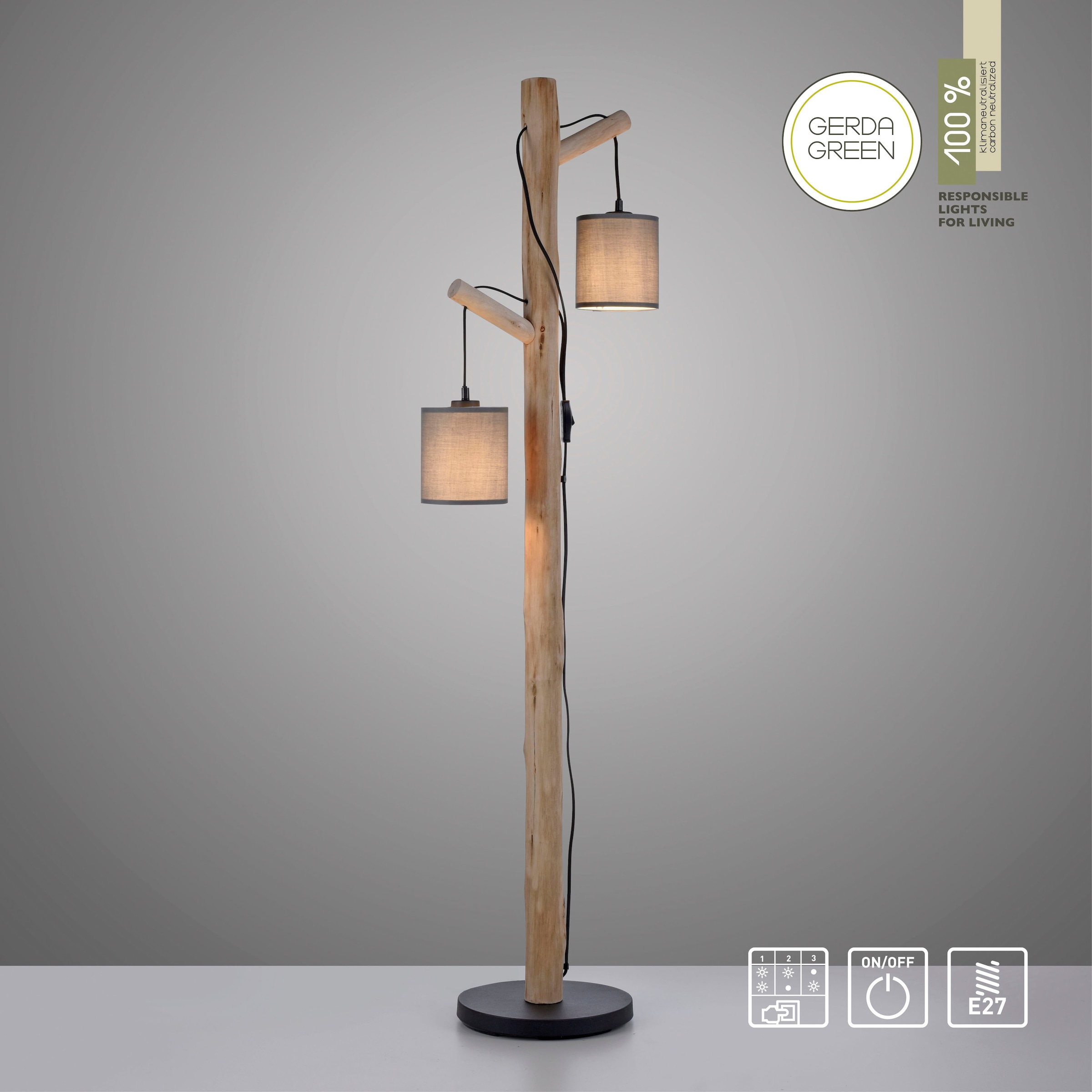 JUST LIGHT Pastatomas šviestuvas »GREEN TRIB« 2 f...