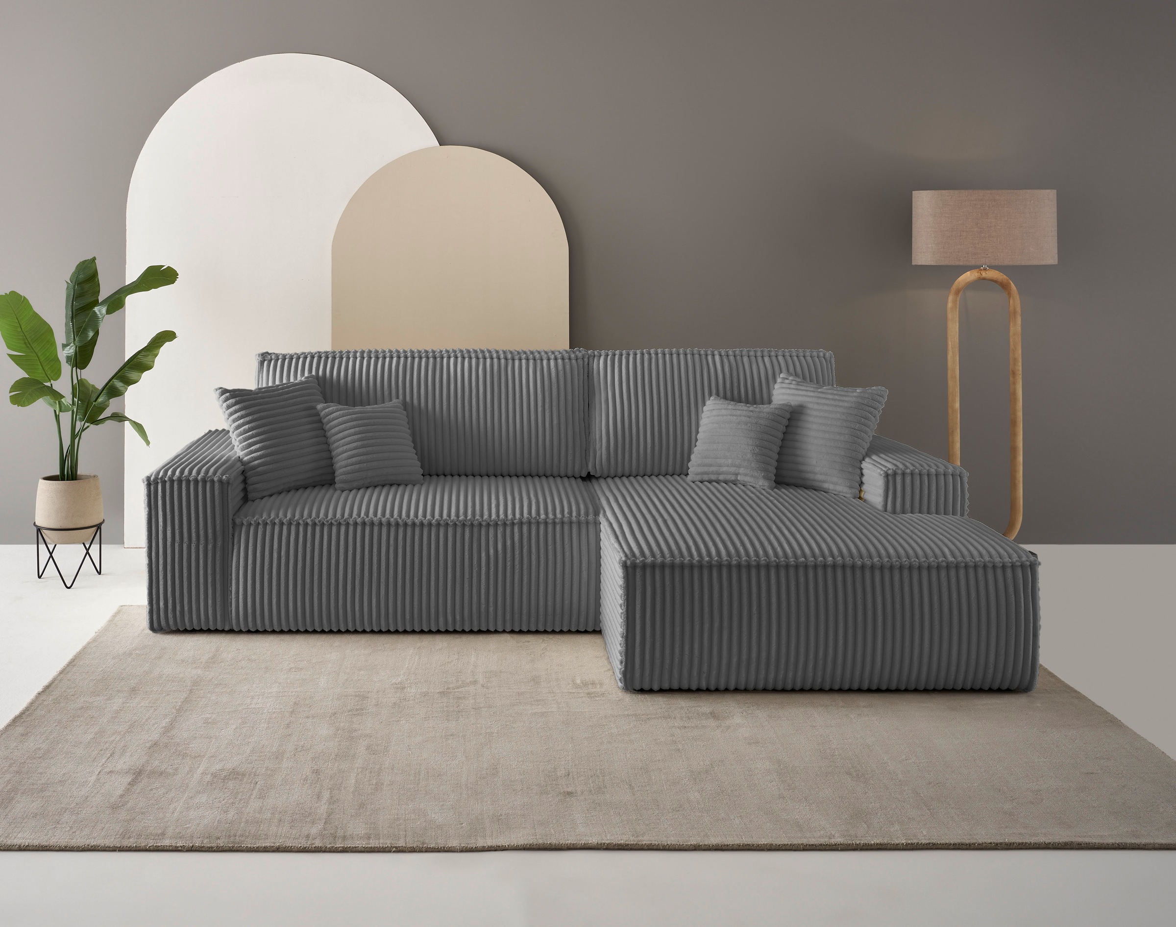 andas Ecksofa "FINNLEY Schlafsofa 267 cm, L-Form mit Schlaffunktion & Bettk günstig online kaufen
