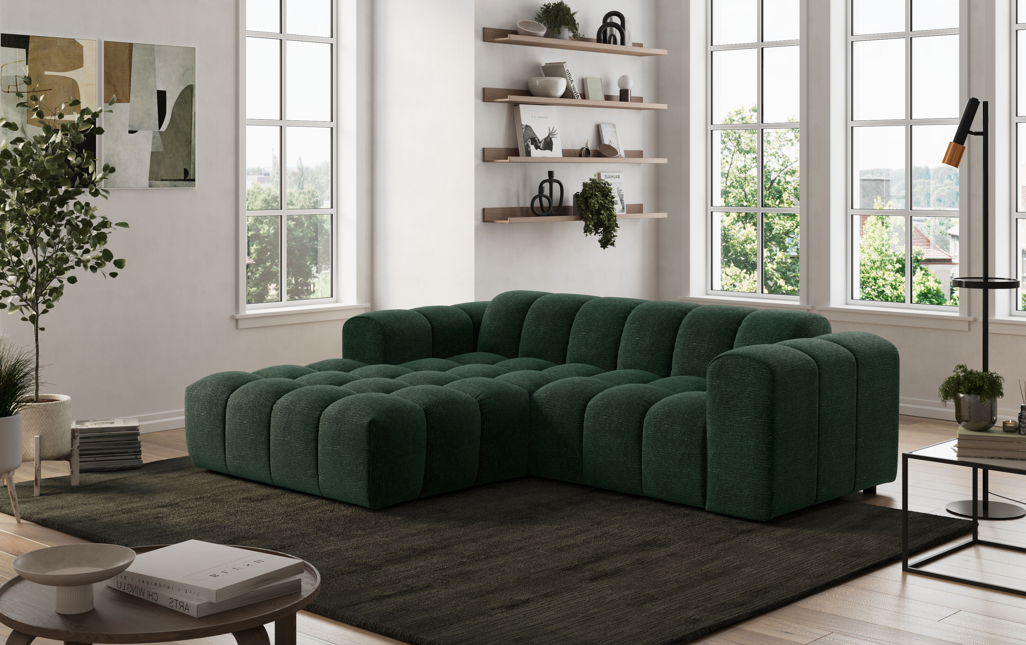 COTTA Ecksofa "Rocco L-Form, B: 248 cm, modernes Bubble-Sofa, großzügiger Sitzkomfort" Wohnlandschaft-Charakter, frei stellbar, modernes Design