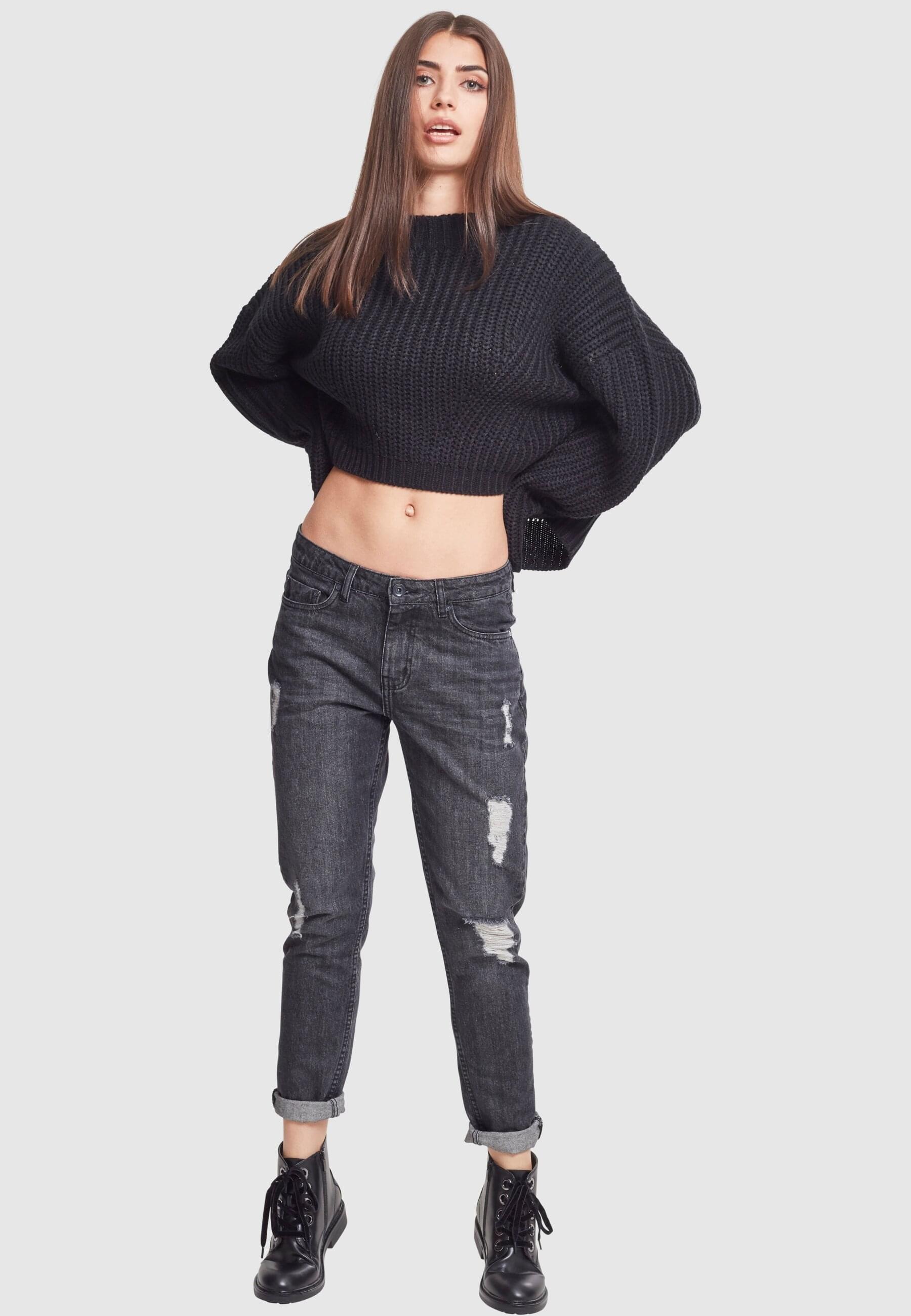 URBAN CLASSICS Rundhalspullover »Urban Classics Damen Ladies Wide Oversize Sweater«, (1 tlg.)