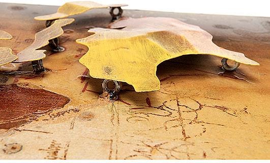 locker Metallbild "3D WELTKARTE" günstig online kaufen