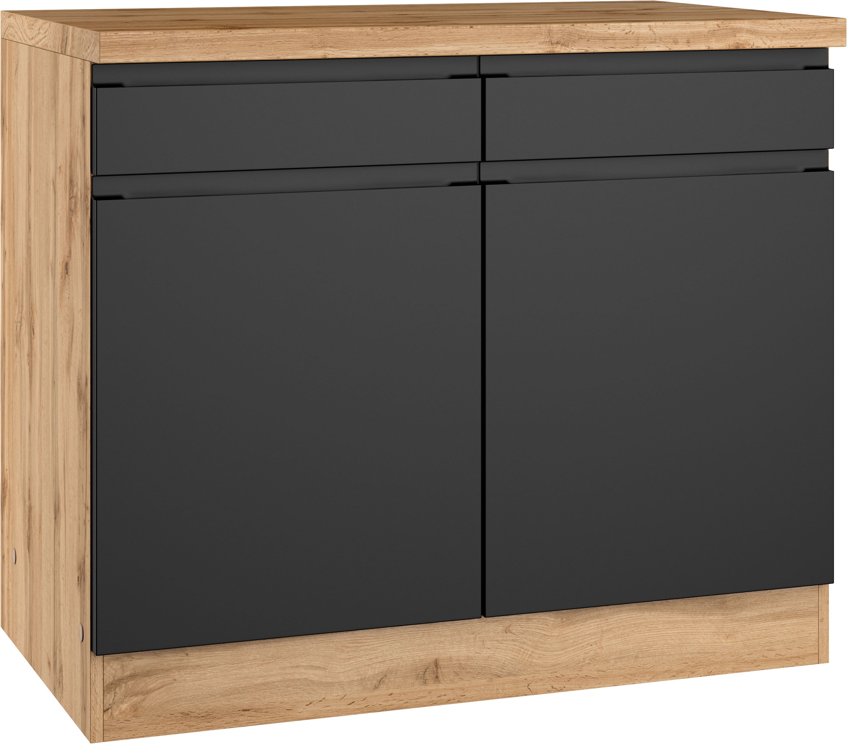 KOCHSTATION Unterschrank "KS-Virginia,neu in verbesserter Ausführung" Stauraum, Softclose, mit CPL-Arbeitsplatte, Breite 100 cm, 2 Türen, Soft-Close-Funktion