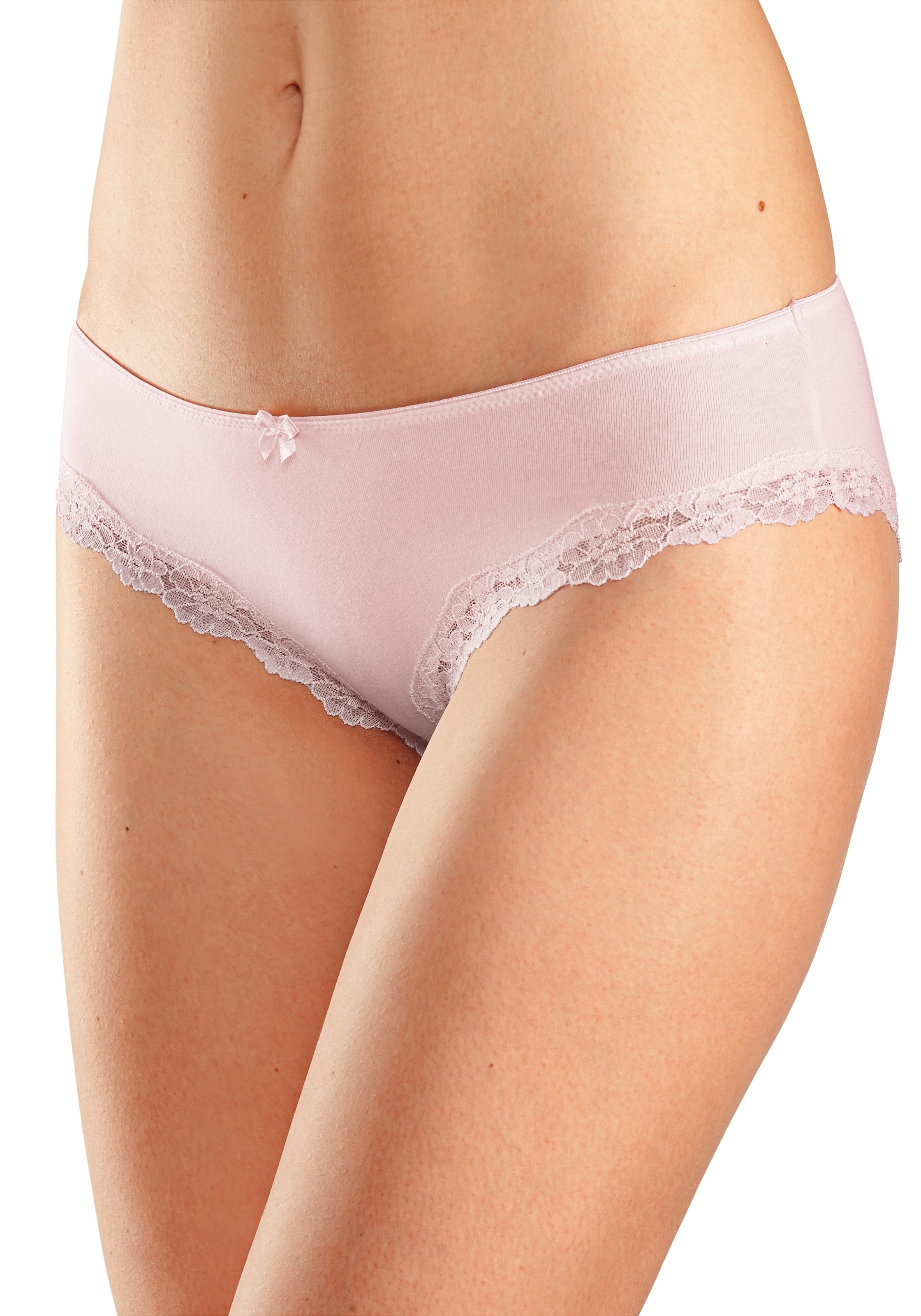 Spitze | LASCANA 3 St.), online zarter mit aus (Packung, bestellen elastischer Baumwolle BAUR Slip,