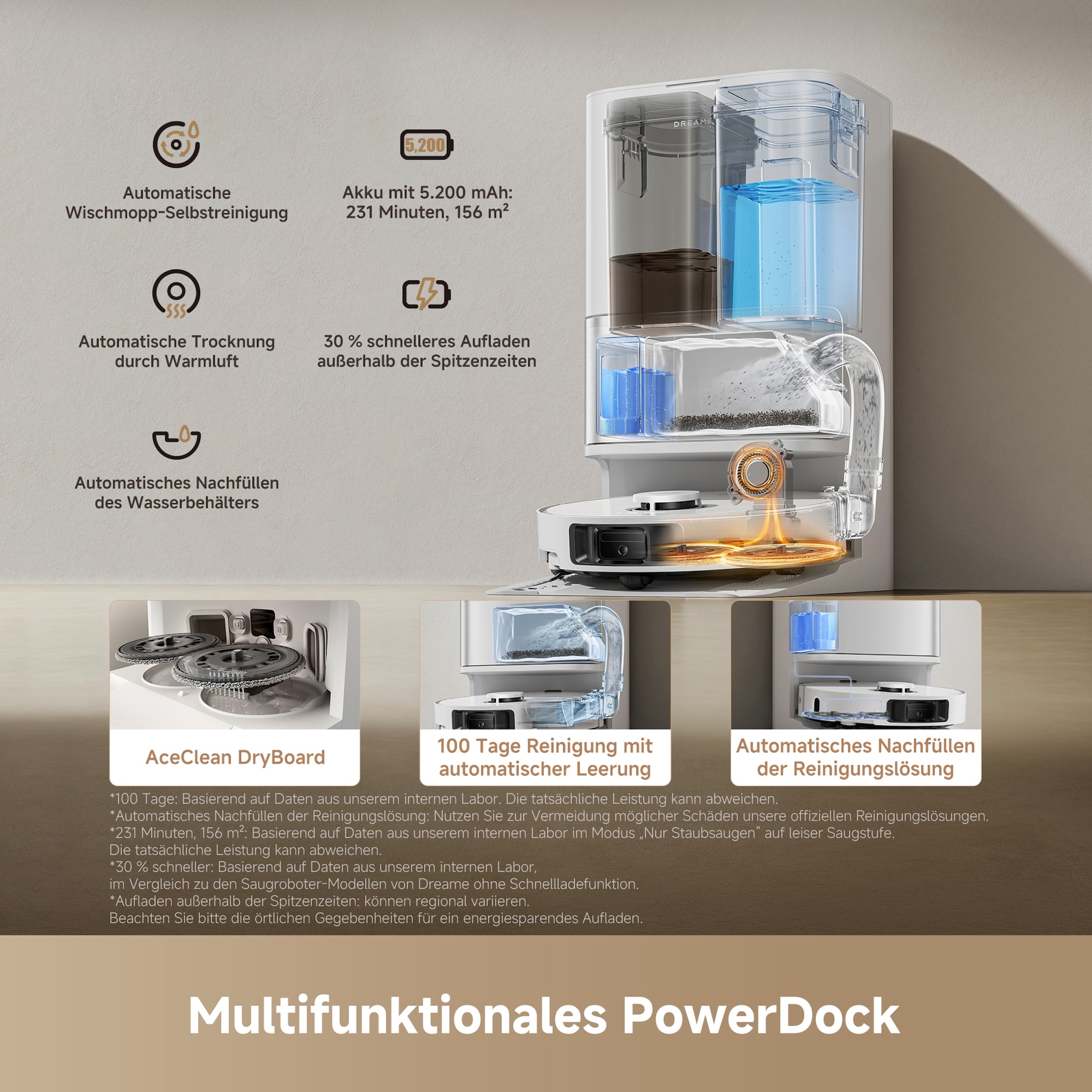 Dreame Saugroboter »mit Wischfunktion L10s Ultra Gen 3 Set« mit Dual-Wischpads, mit flexiblen Roboterarmen, App-Steuerung
