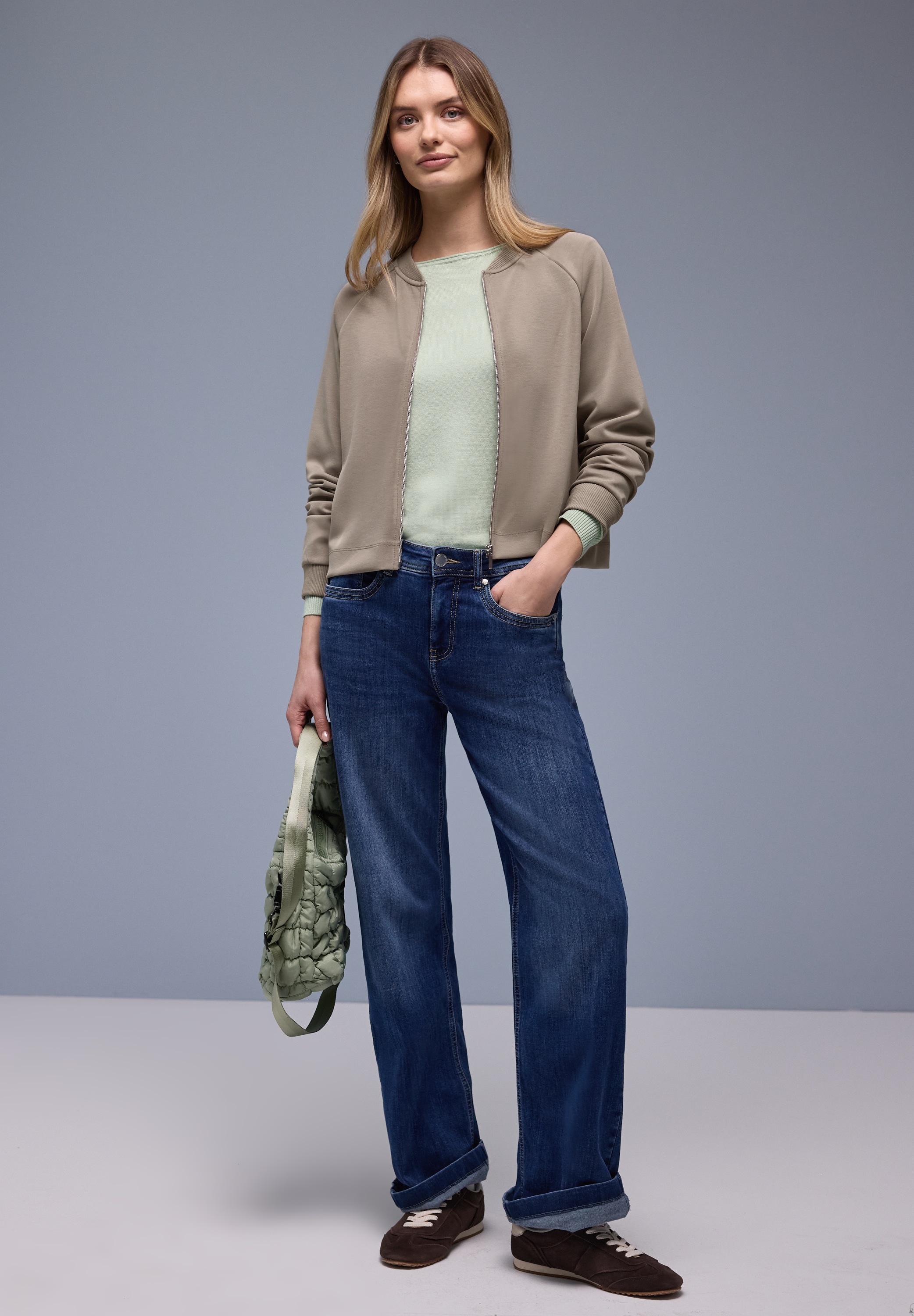 STREET ONE Cardigan aus elastischem Materialmix