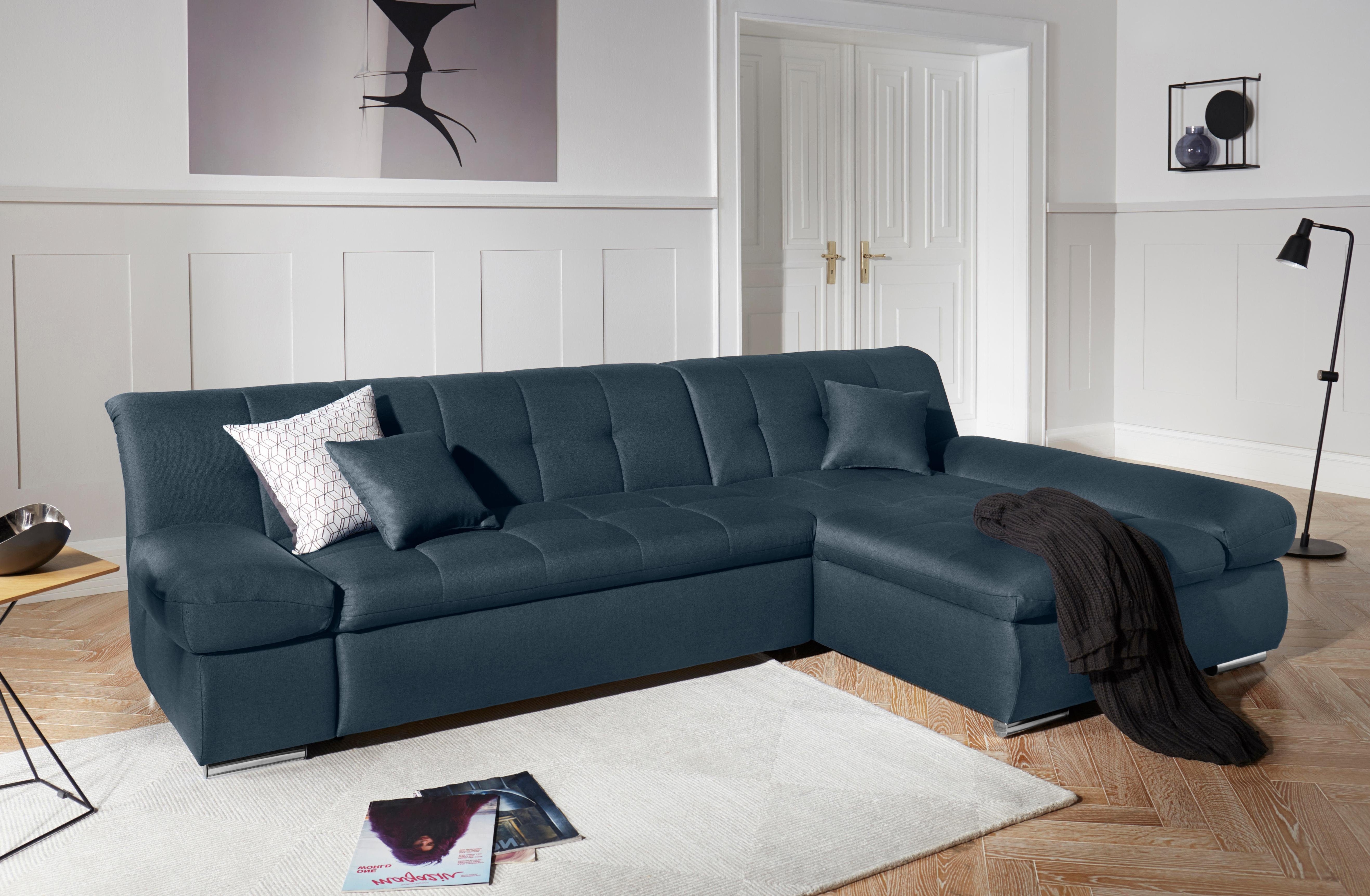 DOMO collection "MONA 297x173 cm, modern und komfortabel" whlw. mit Bettfunktion, L-Form