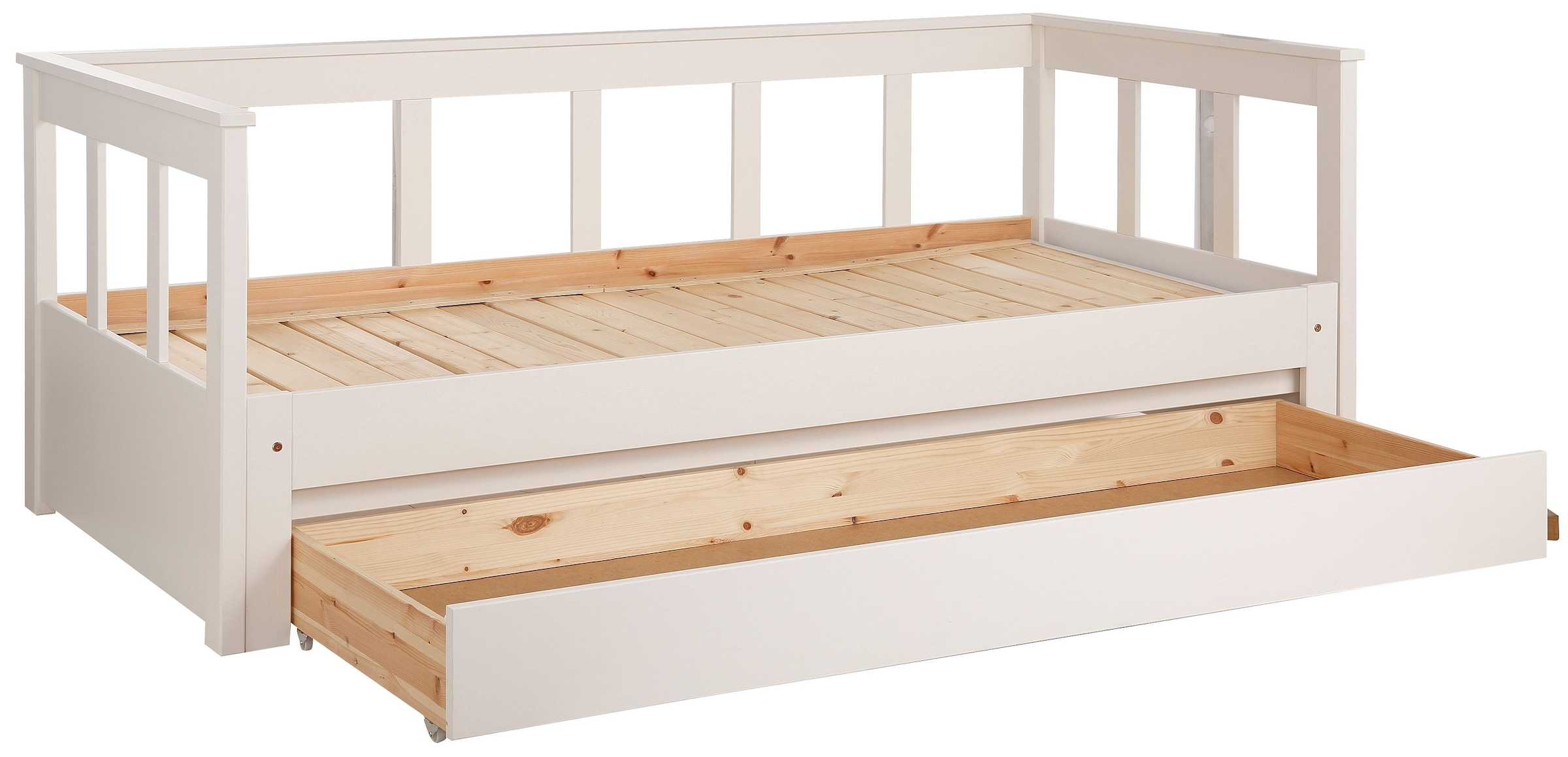 Home affaire Daybett »"AIRA" Kinderbett, Gästebett, Skandi- Design, Schublade optional«, (FSC® zertifiziertes Massivholz), mit ausziehbarer Liegefläche, ideal fürs Jugend- oder Gästezimmer