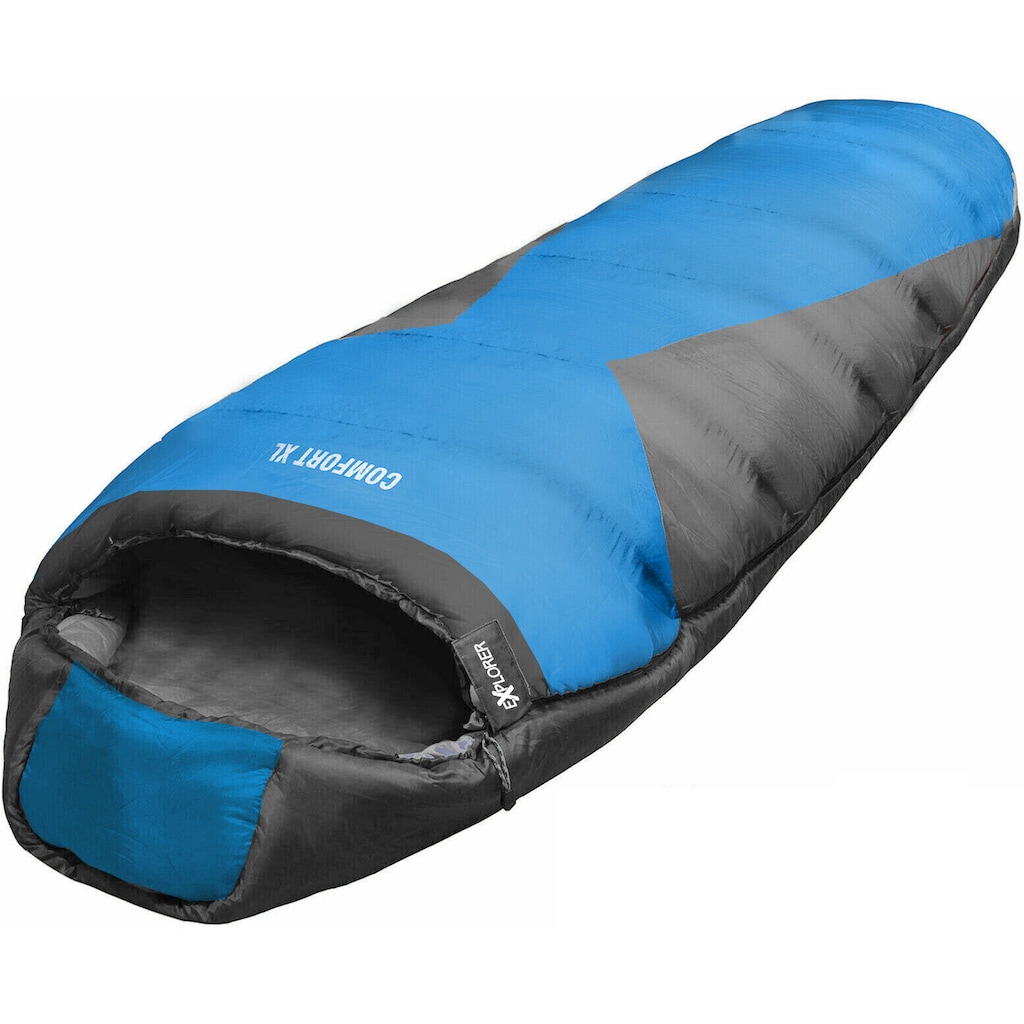 EXPLORER Mumienschlafsack »COMFORT Camping Schlafsack 230x85x70cm Outdoor extra breit«, (+0°C bis -23°C Frühling/Sommer/Herbst/Winter Reise Festival)