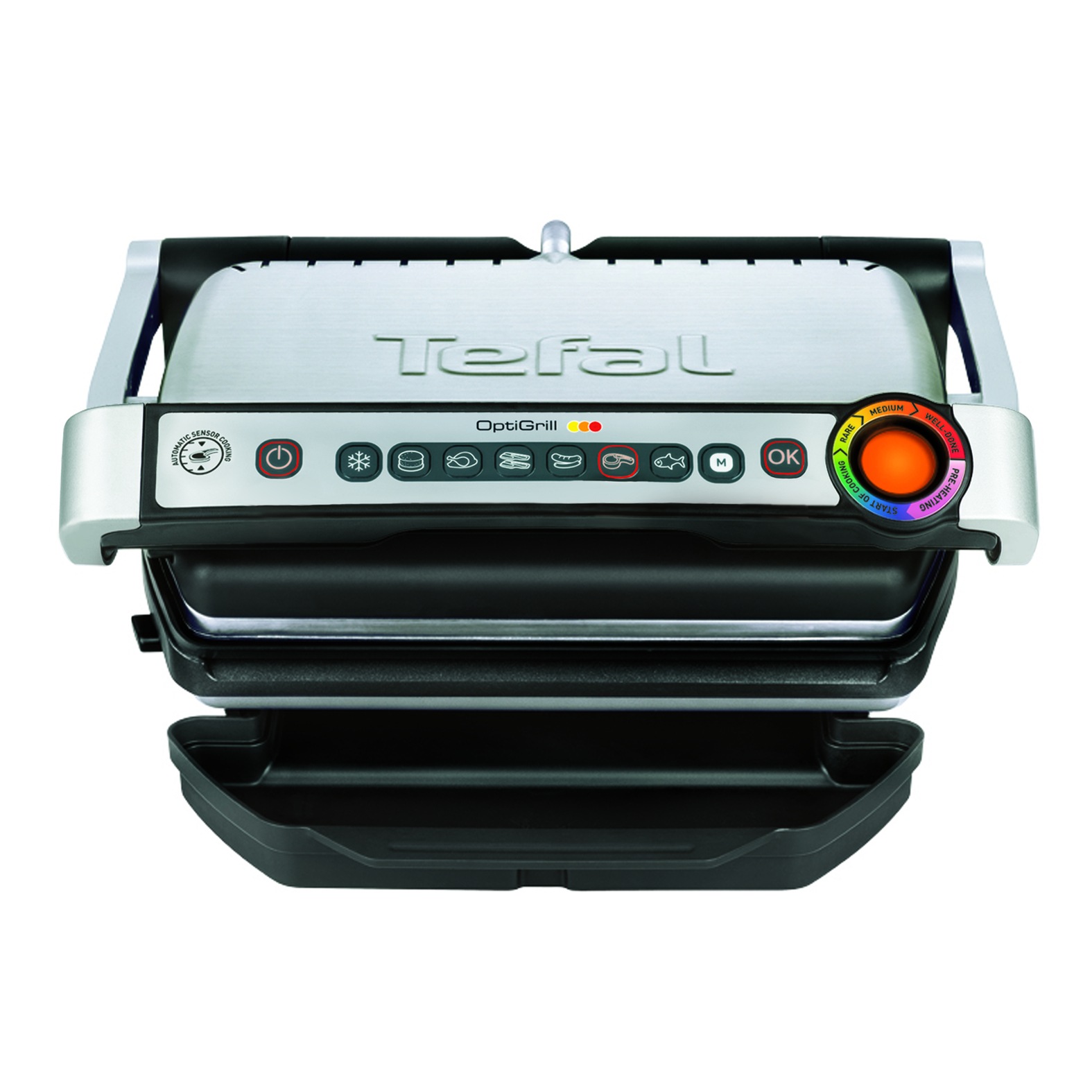Tefal Kontaktgrill »OptiGrill, 6 automatische Programme, ein manuelles Programm«, 2000 W, spülmaschinengeeignete Platten und SaftauffangbehälterGC705D