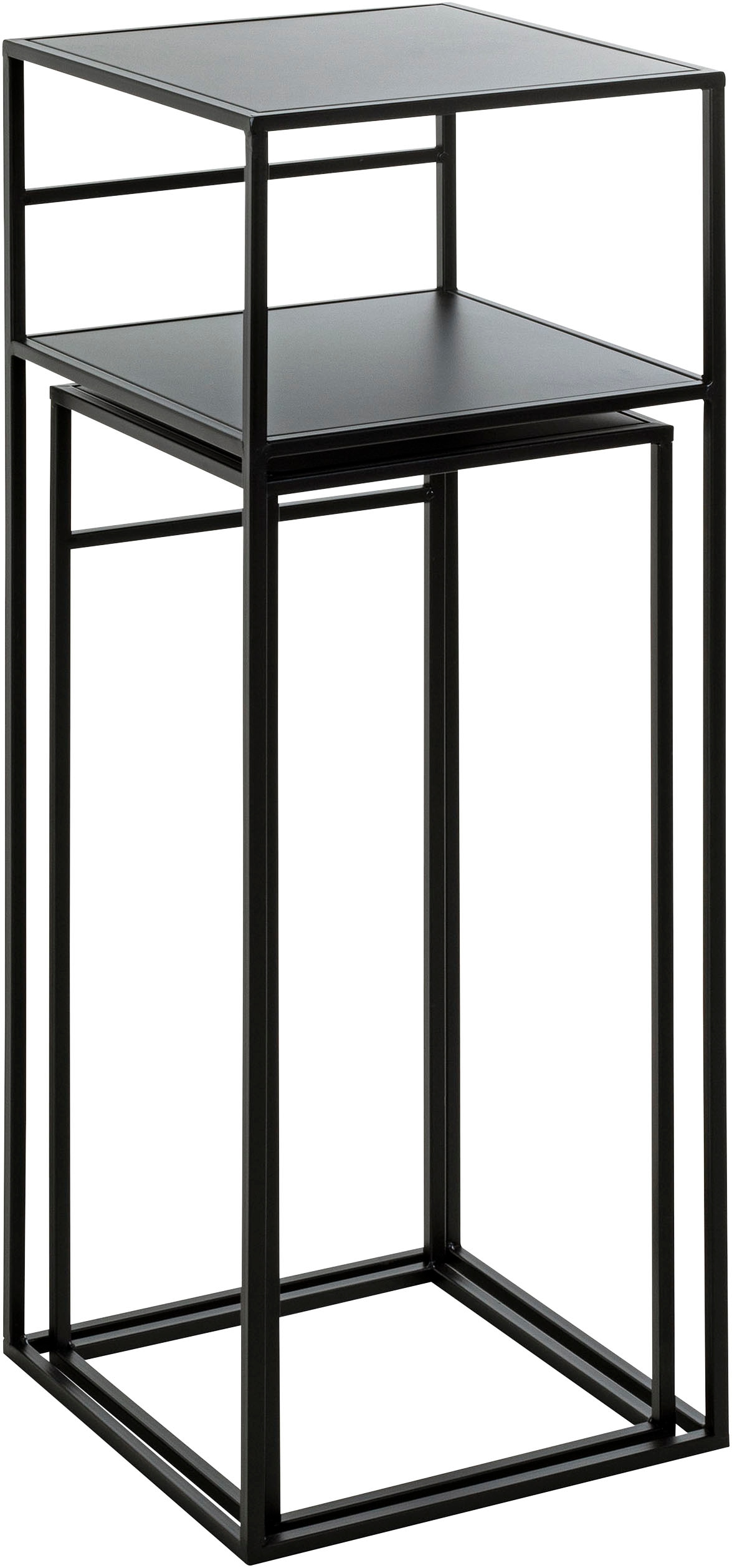 HAKU Beistelltisch »Sofatisch, Wohnzimmertisch« Set, 2er Set, 2 Stk. tlg. quadratisch - aus Metall Schwarz B/T/H 26/26/63 und 30/30/85 cm